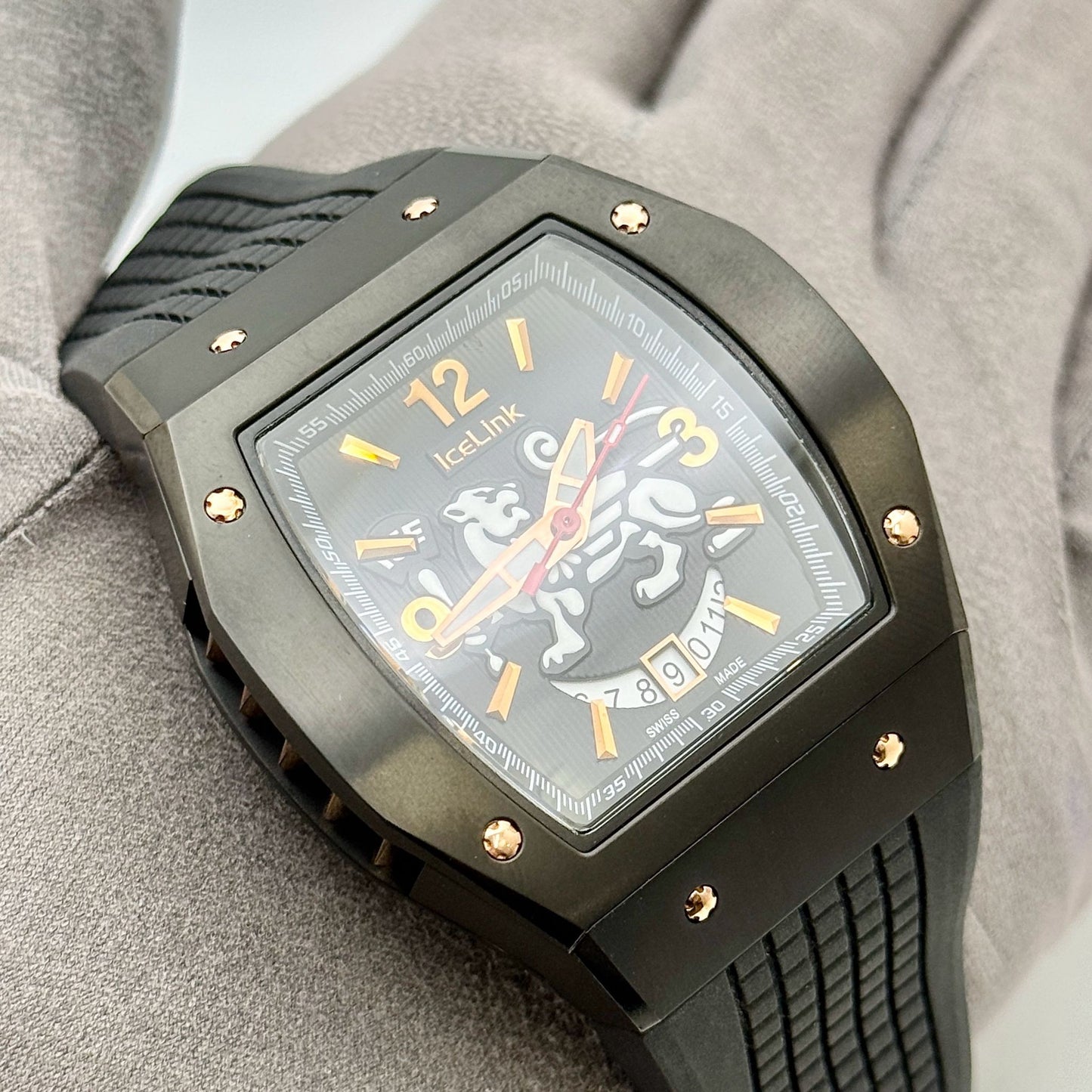 IceLink District Phospho 43mm Automatic Black Dial Men's Watch P3NDLP3NDA