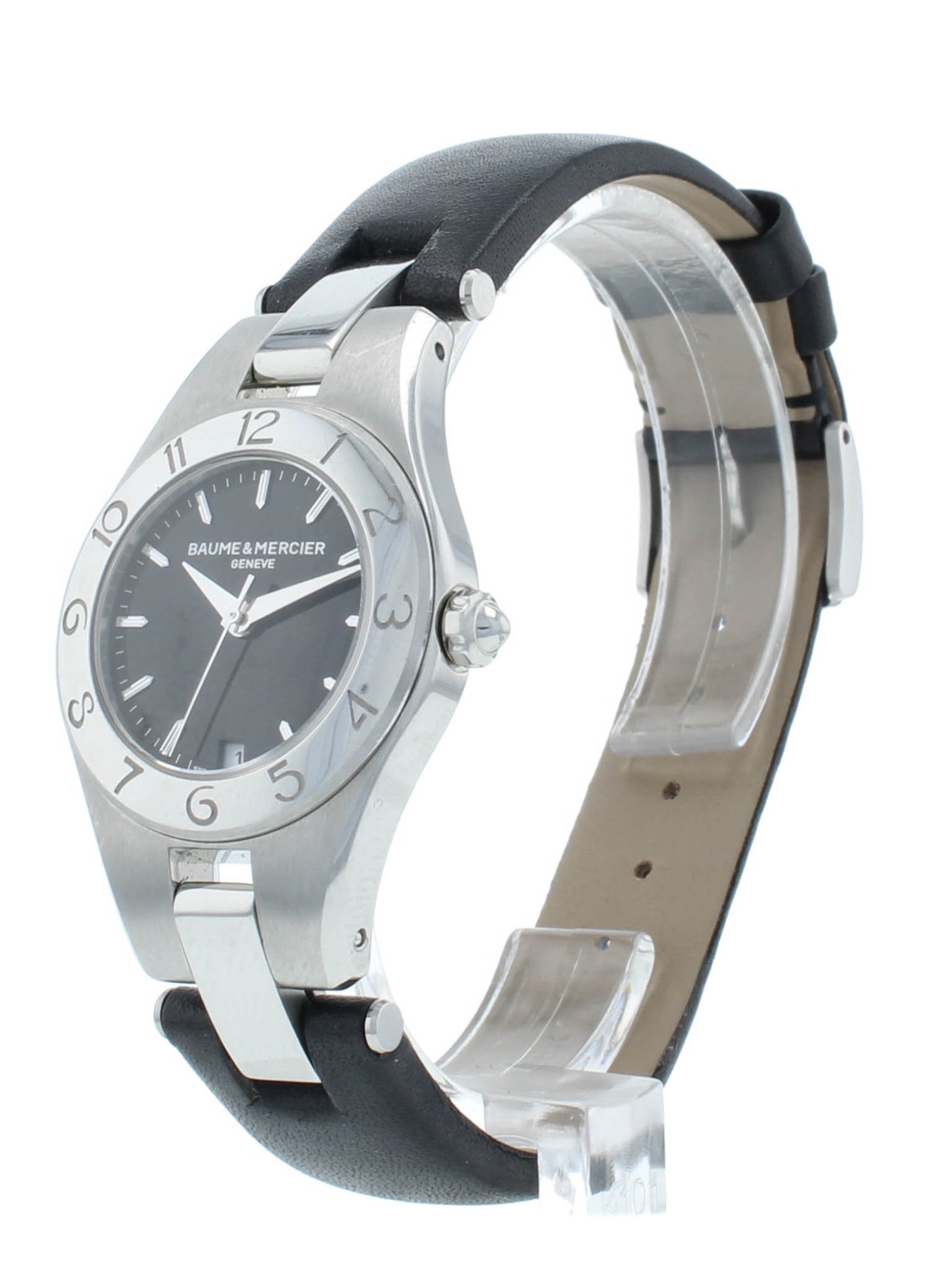 Pre-Owned Baume & Mercier Linea 27mm Quartz Black Dial Ladies Watch M0A10010