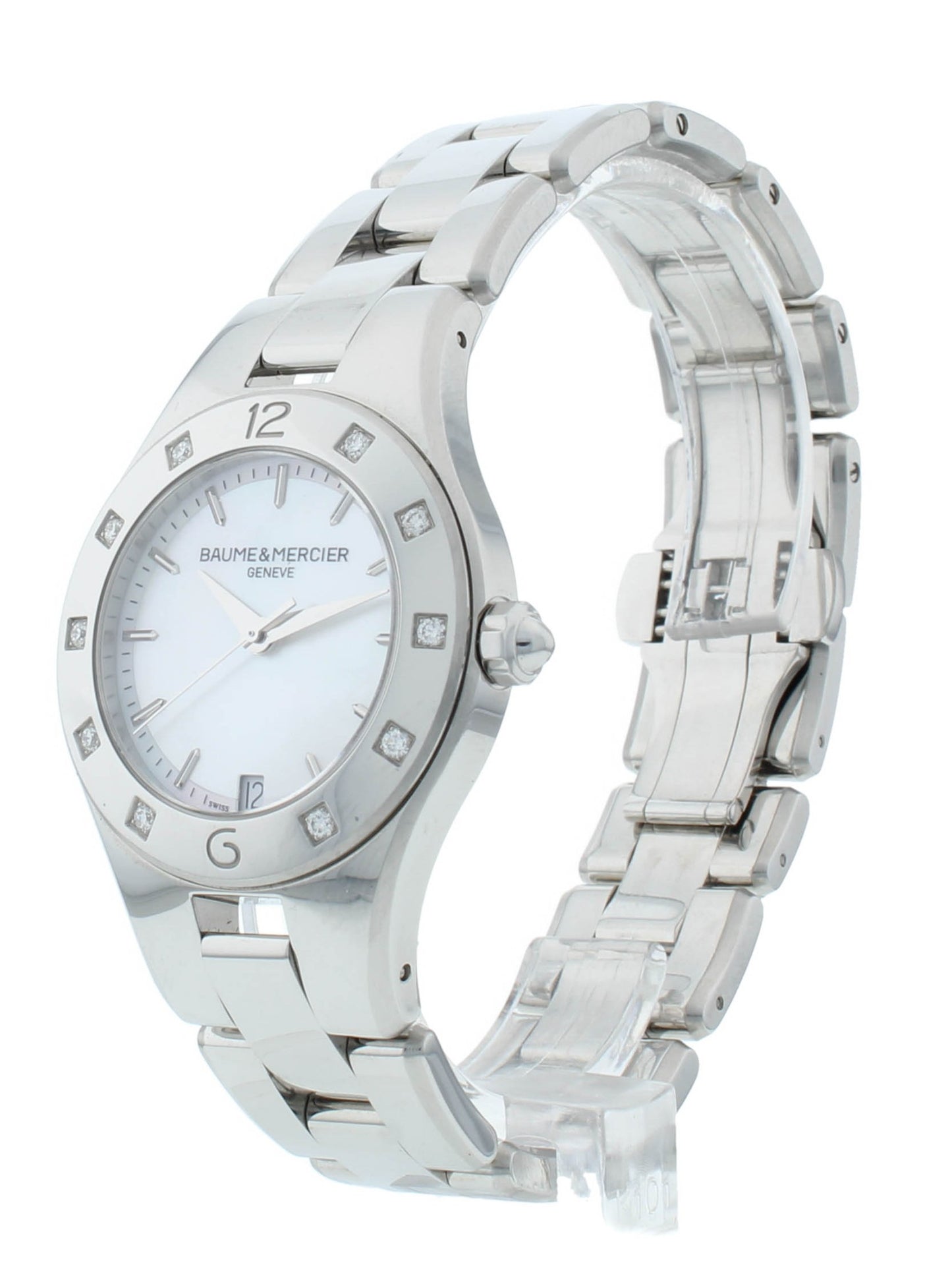 Pre-Owned Baume & Mercier Linea 32mm Quartz MOP Dial Ladies Watch M0A10071