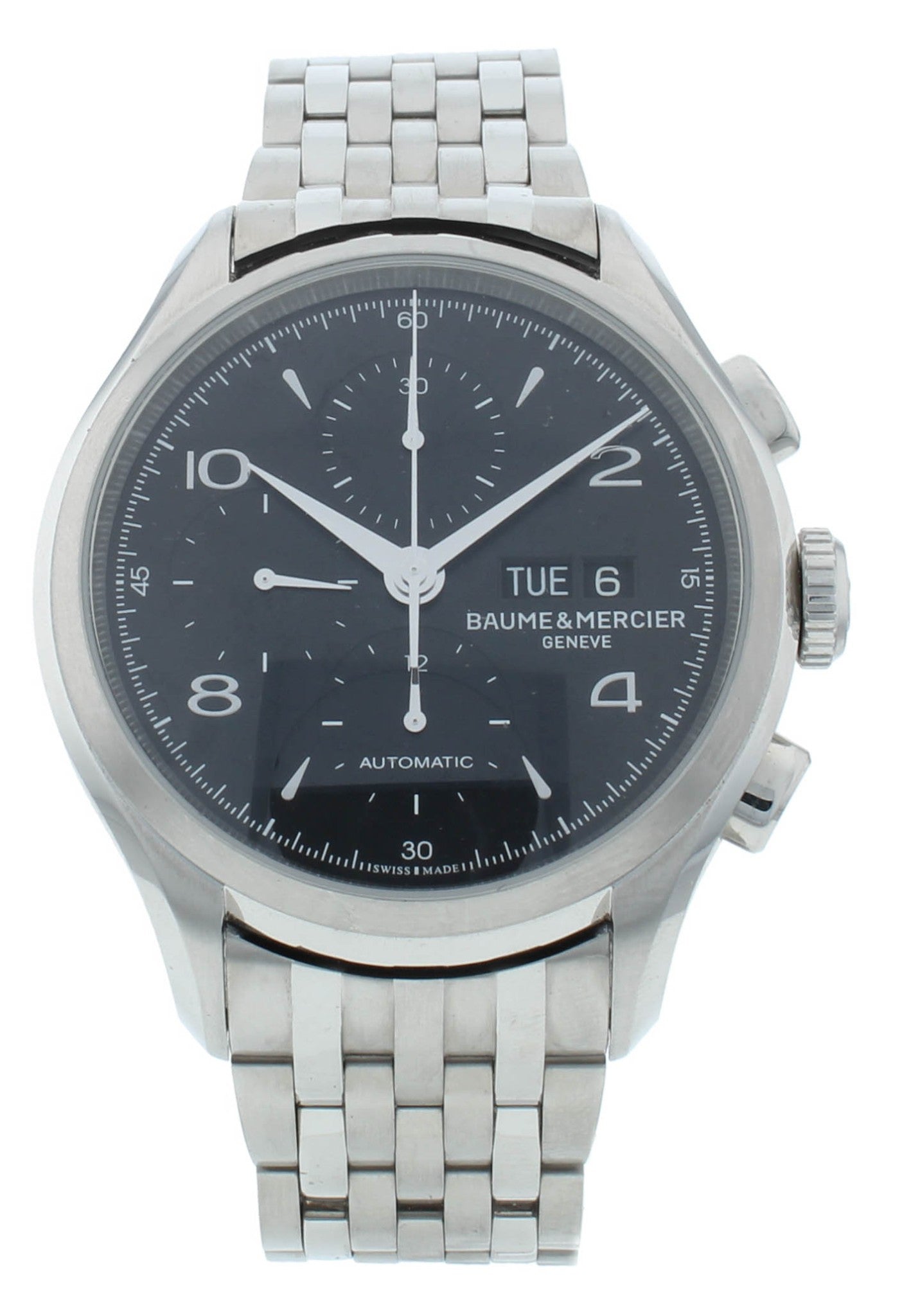 Pre-Owned Baume & Mercier Clifton Chrono Black Dial 43mm Men's Watch M0A10212