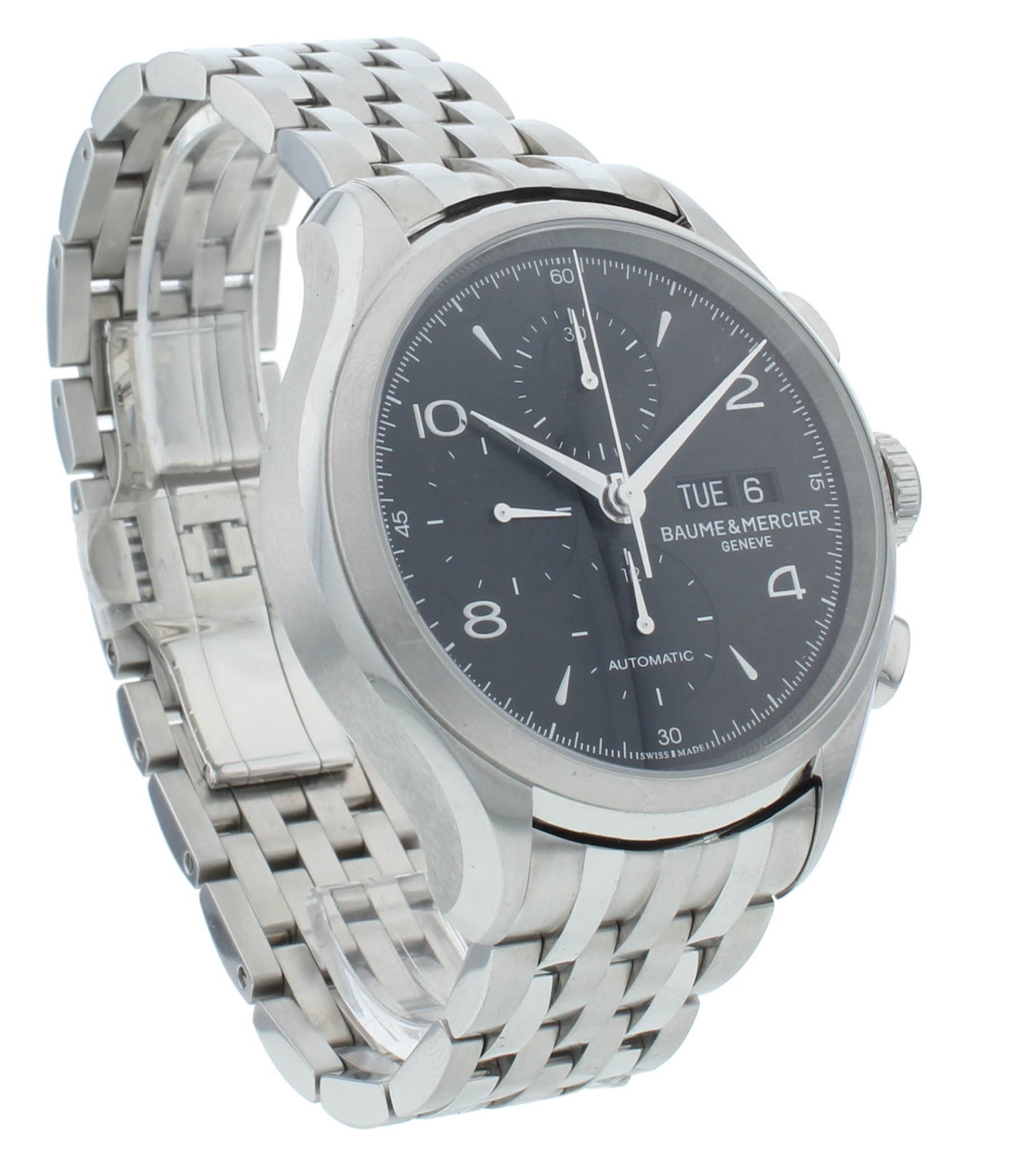 Pre-Owned Baume & Mercier Clifton Chrono Black Dial 43mm Men's Watch M0A10212