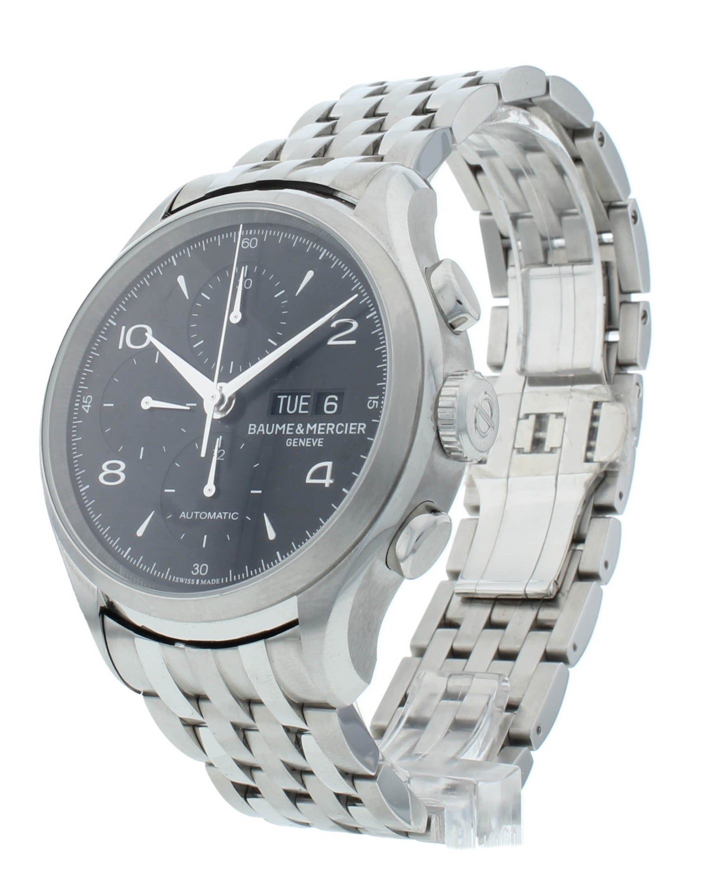 Pre-Owned Baume & Mercier Clifton Chrono Black Dial 43mm Men's Watch M0A10212