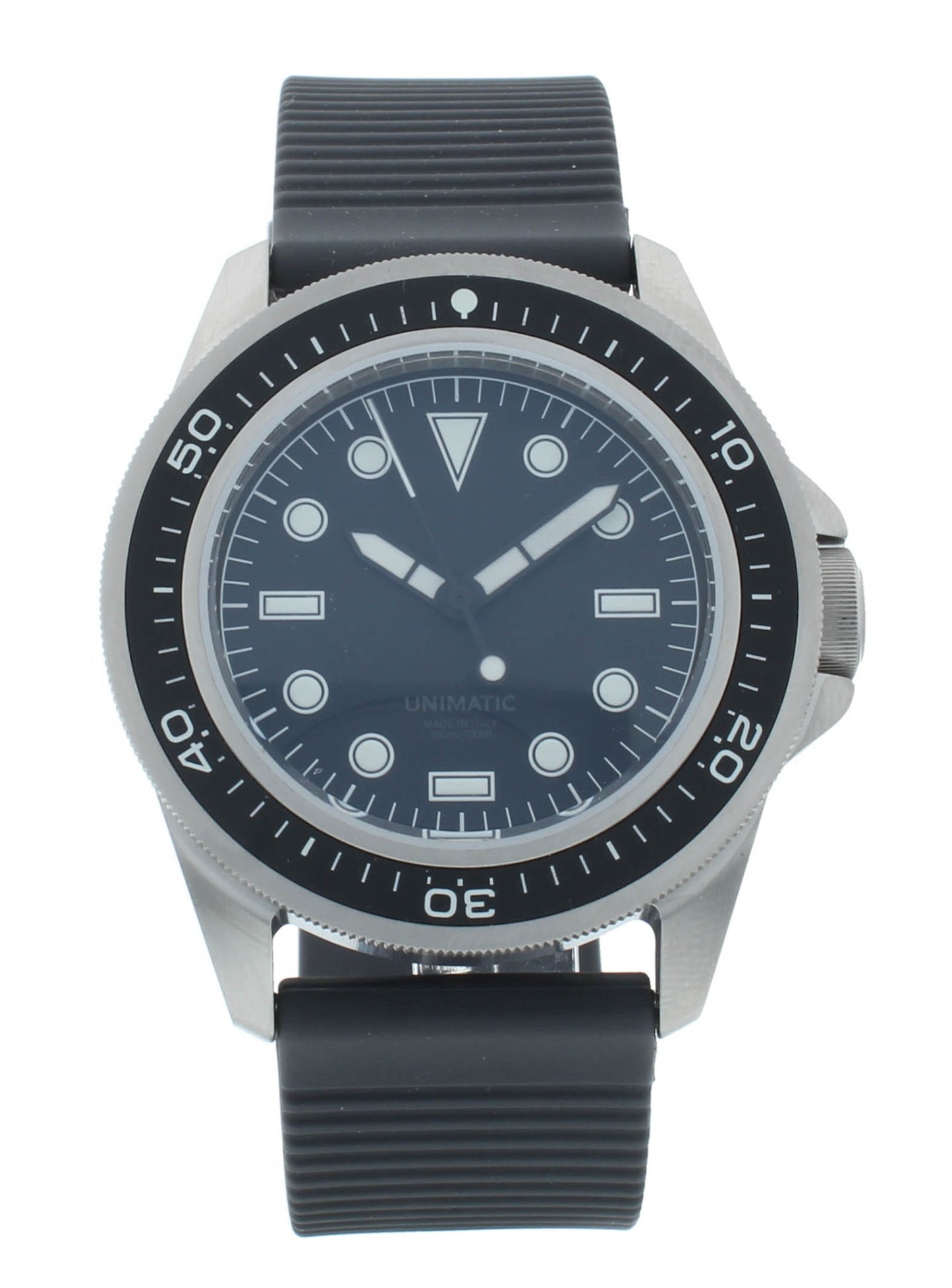 Unimatic Modello Uno 40mm Automatic Rubber Strap Black Dial Men's Watch U1S-PD3