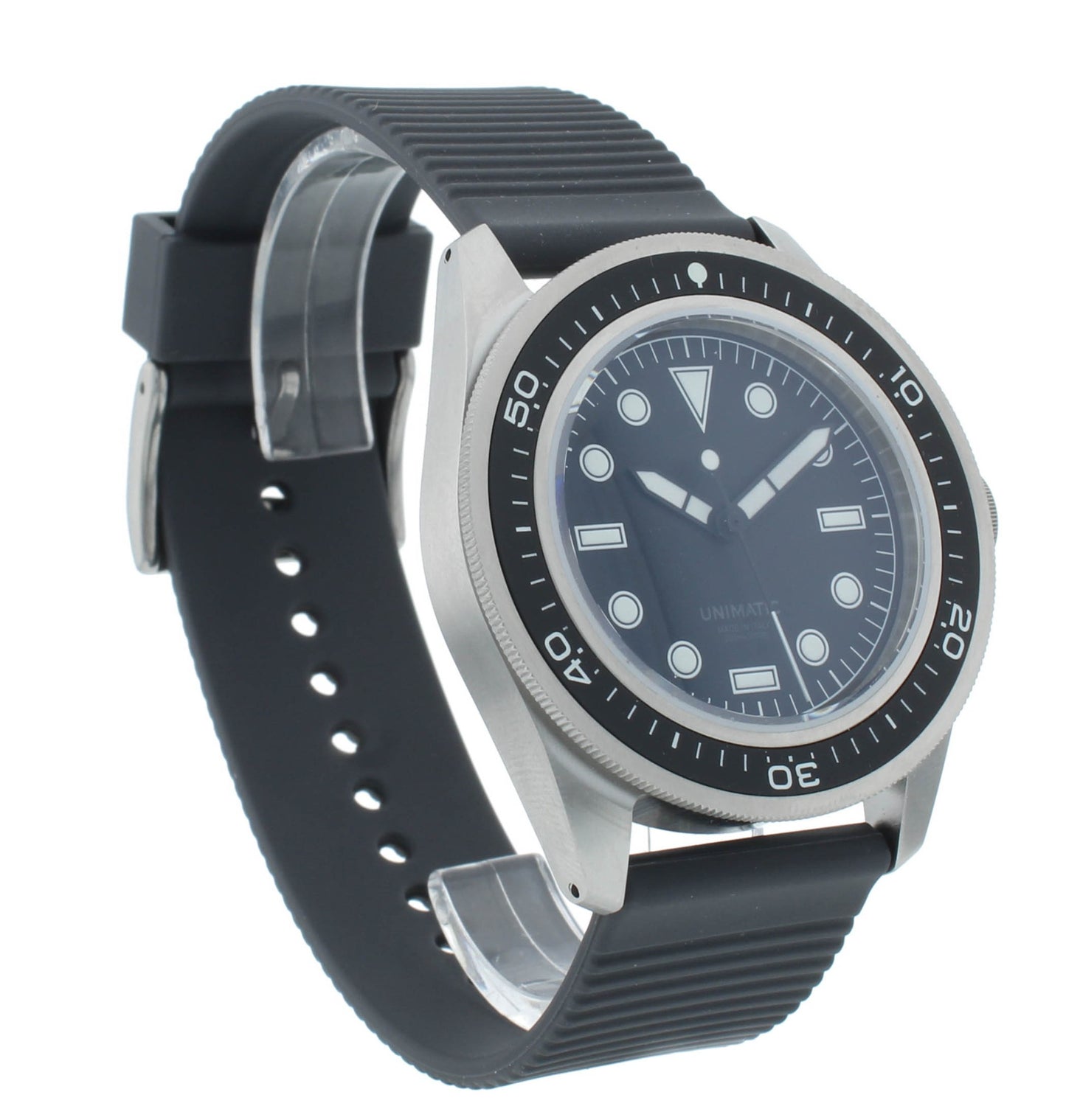 Unimatic Modello Uno 40mm Automatic Rubber Strap Black Dial Men's Watch U1S-PD3