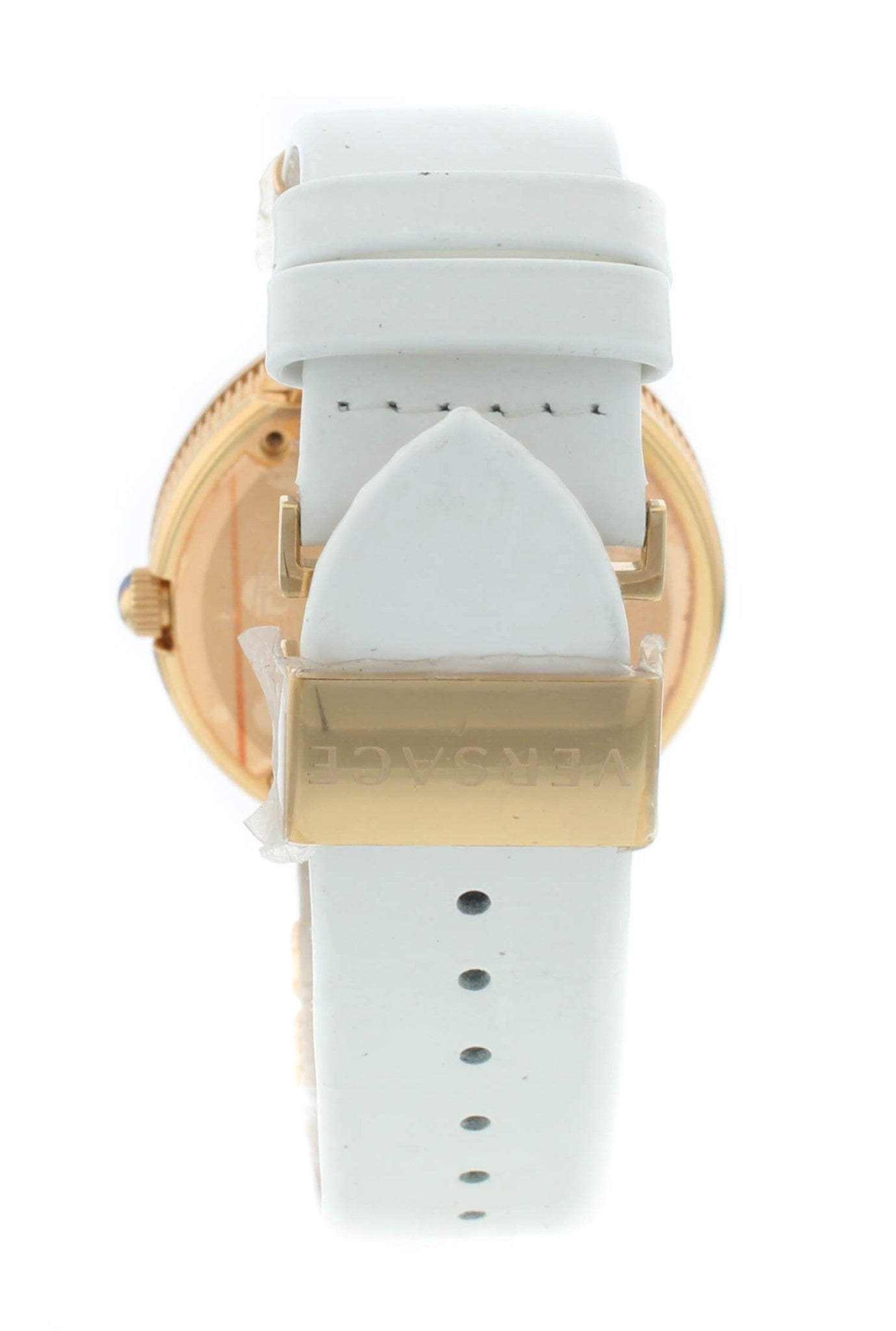 Versace V-Metal Icon Gold Dial Leather Strap 40mm Quartz Men's Watch VLC04 0014