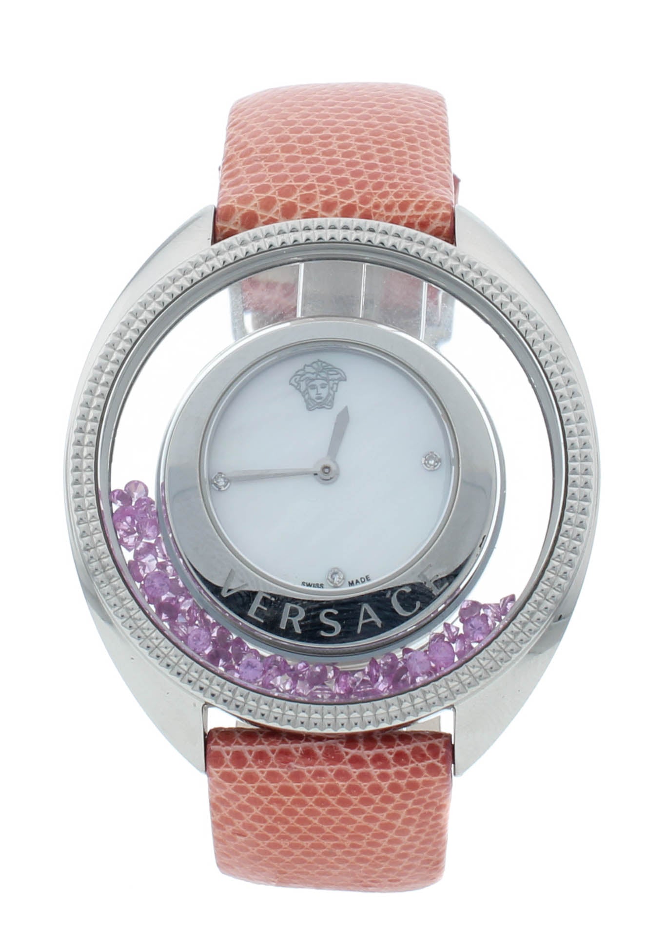Pre-Owned Versace Quartz White MOP Dial 40mm Men's Watch VAN02 0016