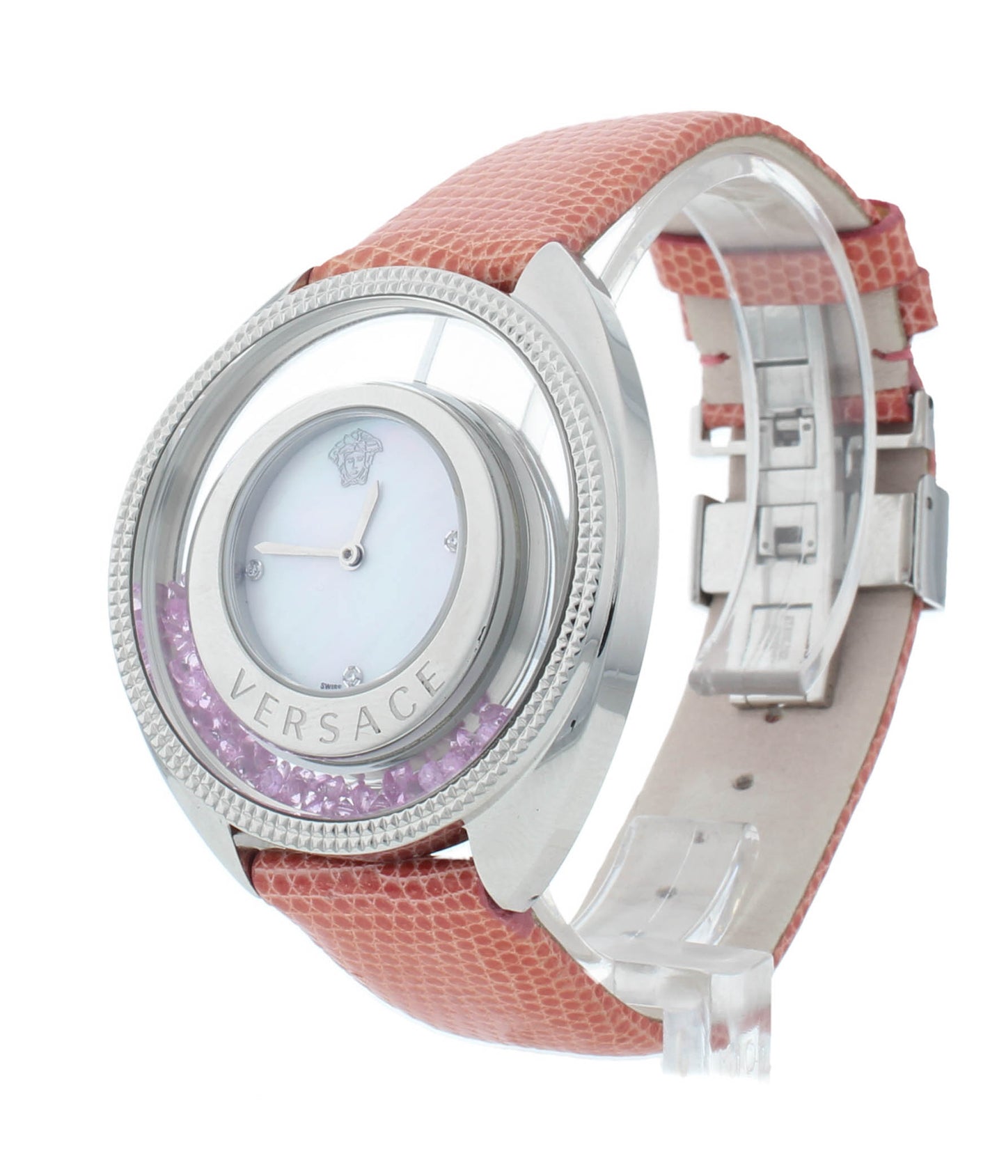 Pre-Owned Versace Quartz White MOP Dial 40mm Men's Watch VAN02 0016