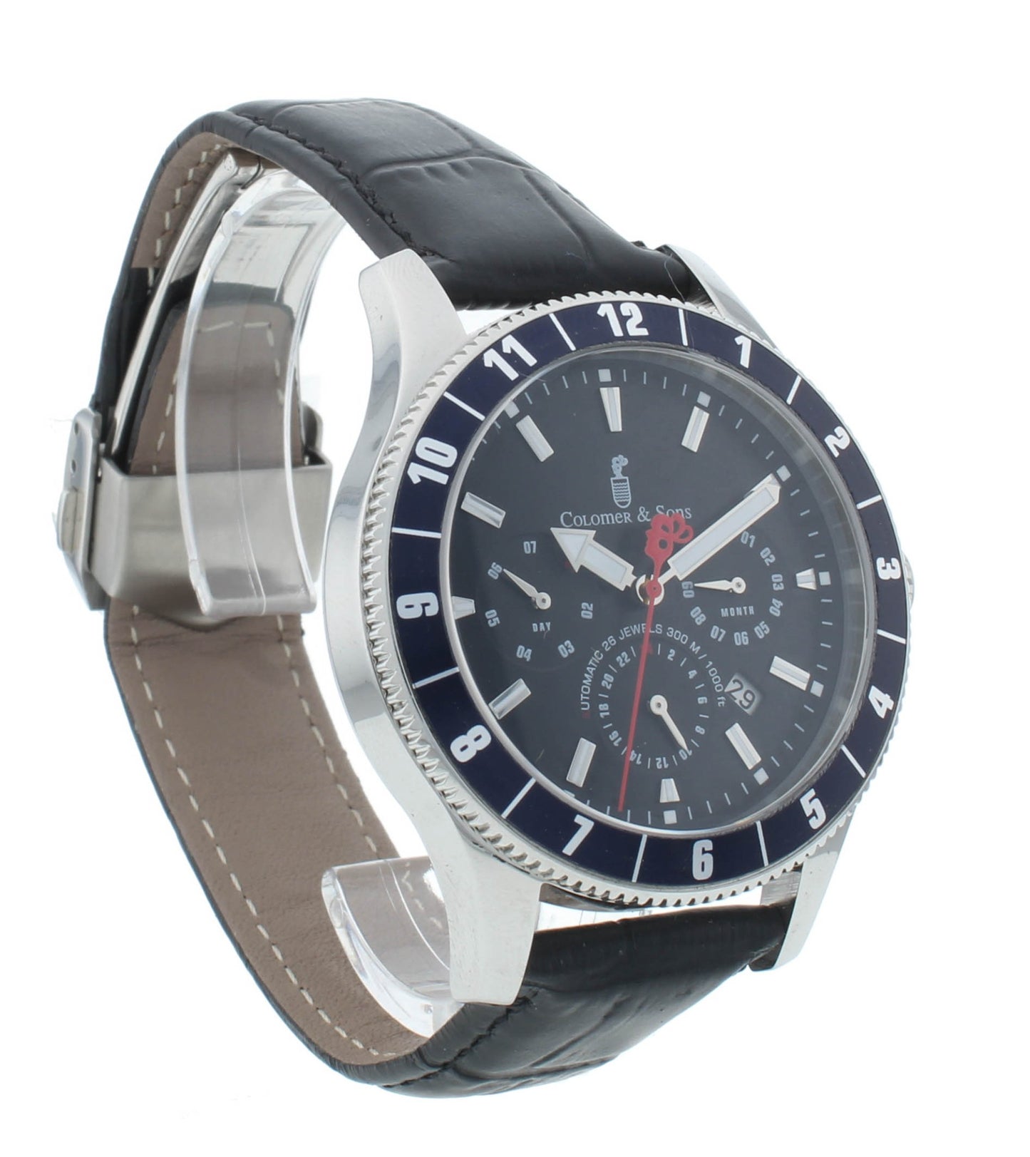 Colomer & Son 40mm Automatic Moon-Phase Triple Date Black Dial Men's Watch CSM2