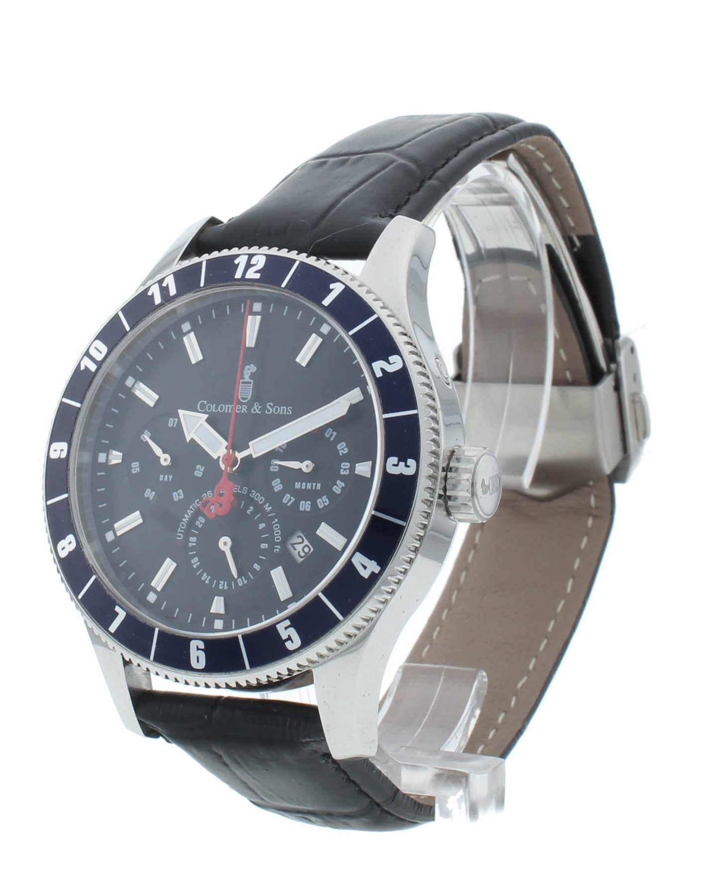 Colomer & Son 40mm Automatic Moon-Phase Triple Date Black Dial Men's Watch CSM2