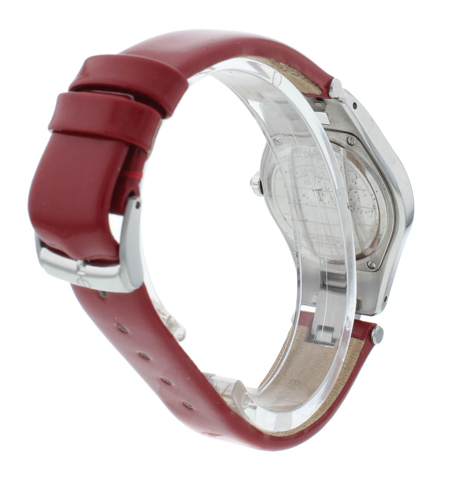 Baume & Mercier Linea White MOP Dial Red Strap Quartz 27mm Ladies Watch M0A10116
