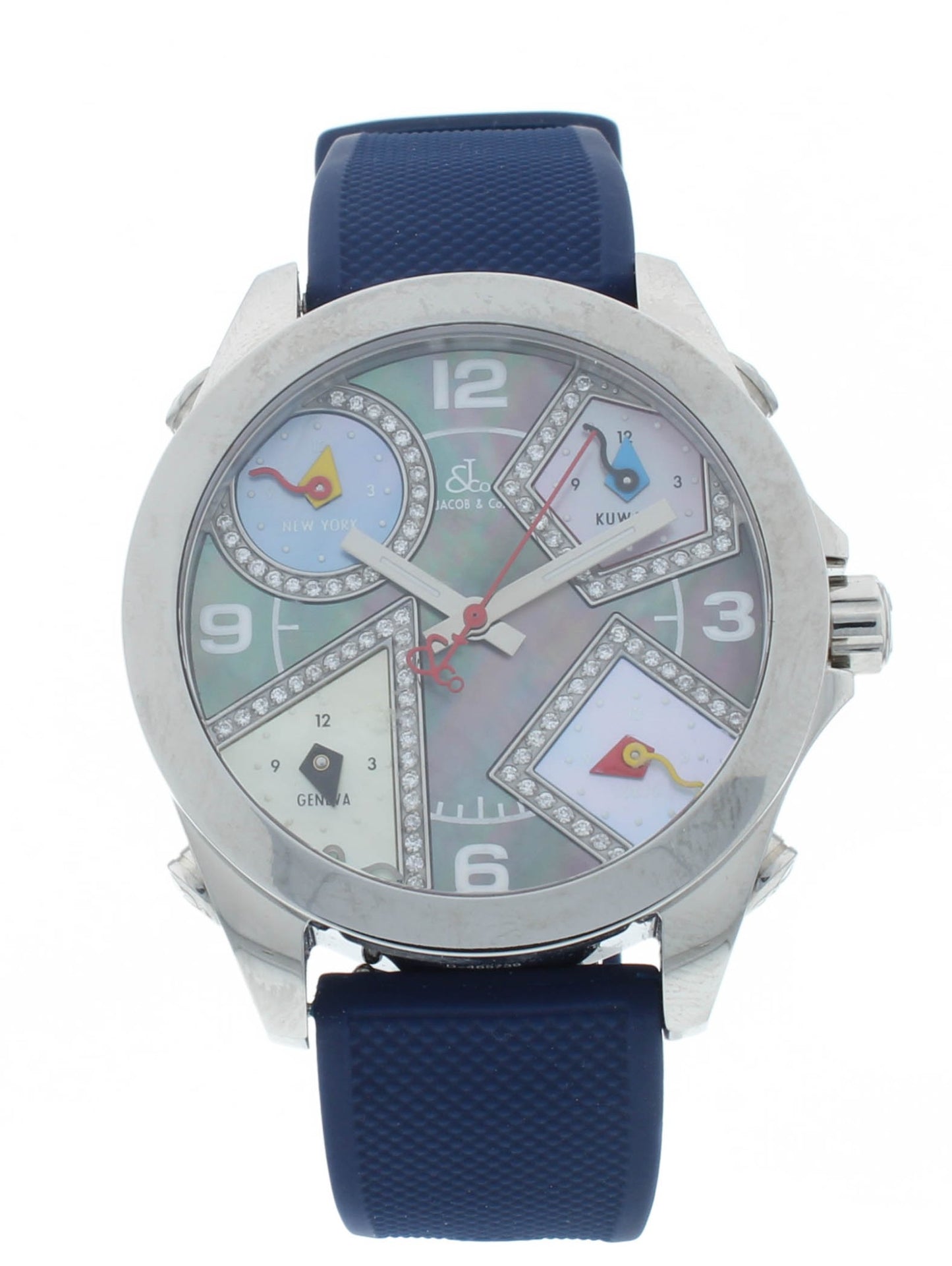 Pre-Owned Jacob & Co. Five Time Zone MOP Dial 40mm Quartz Watch JCM-54PDA
