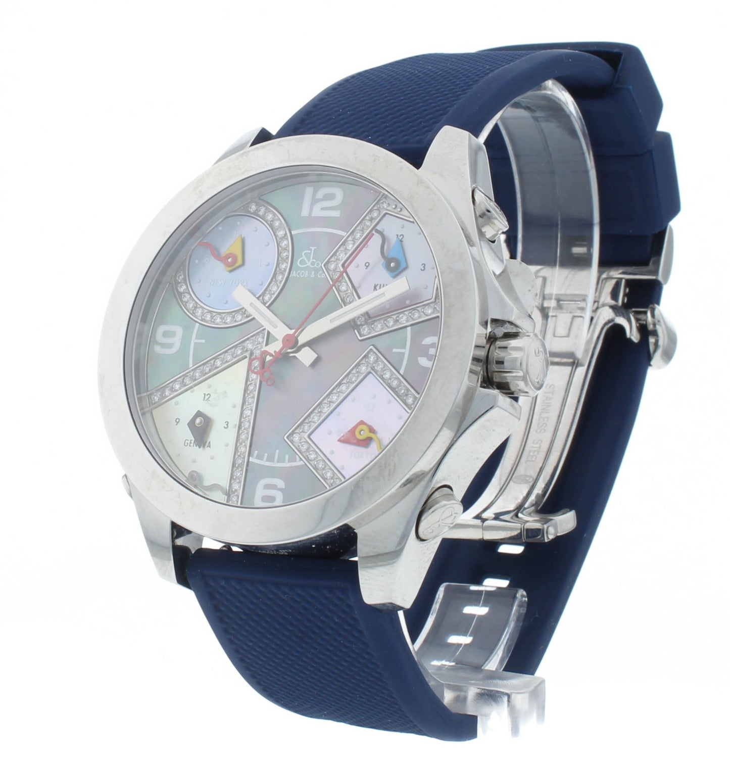 Pre-Owned Jacob & Co. Five Time Zone MOP Dial 40mm Quartz Watch JCM-54PDA
