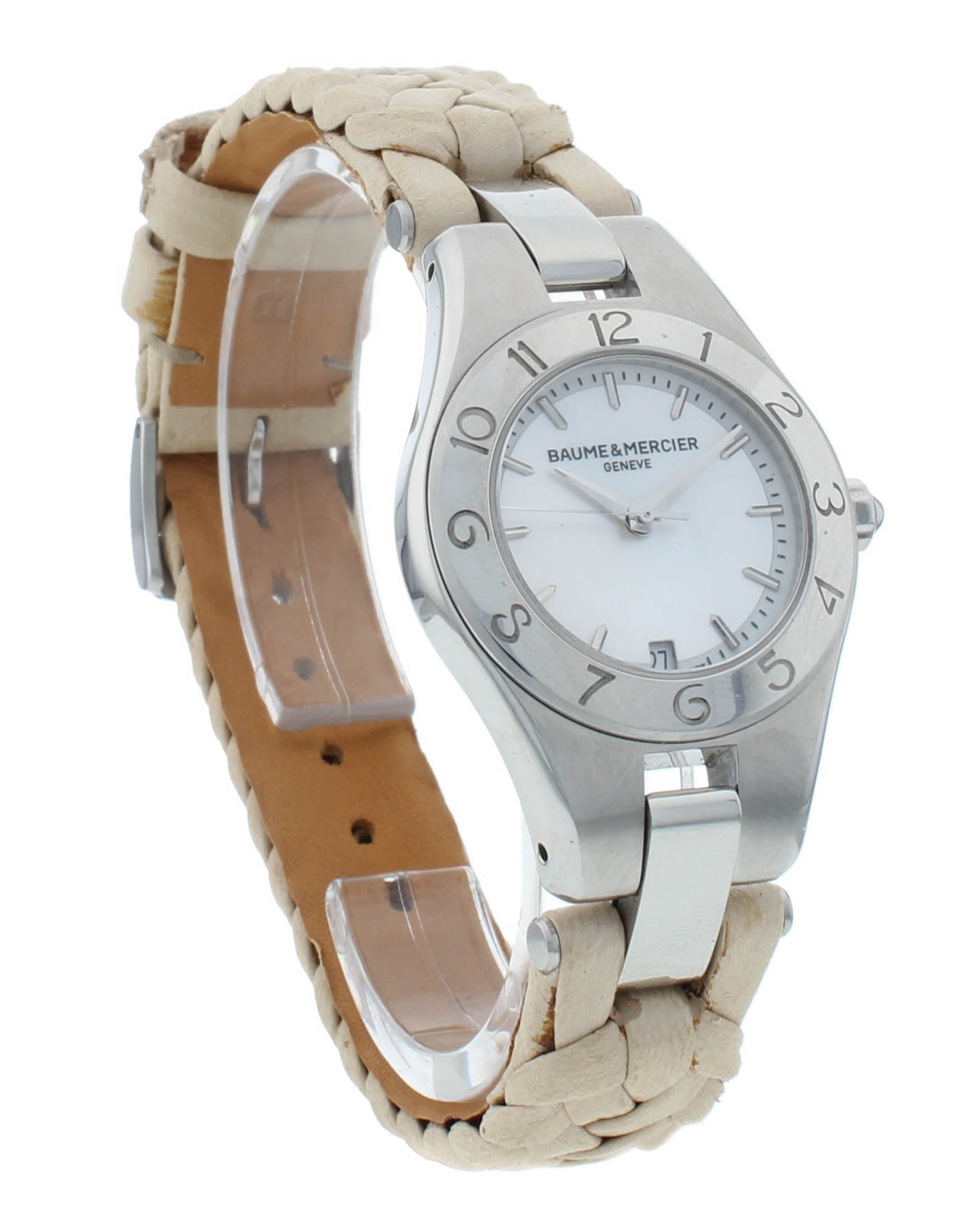 Baume & Mercier Linea White MOP Dial & Strap Quartz 27mm Ladies Watch M0A10116