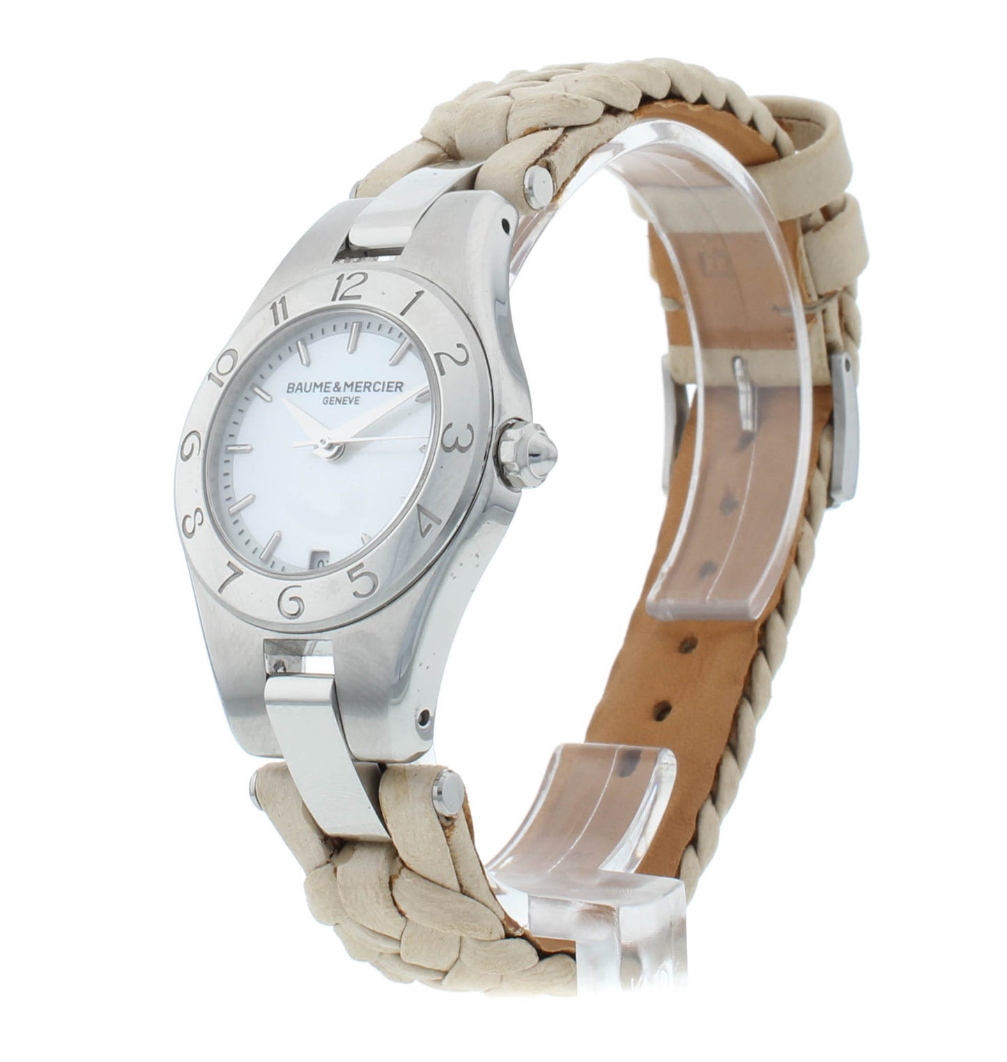 Baume & Mercier Linea White MOP Dial & Strap Quartz 27mm Ladies Watch M0A10116