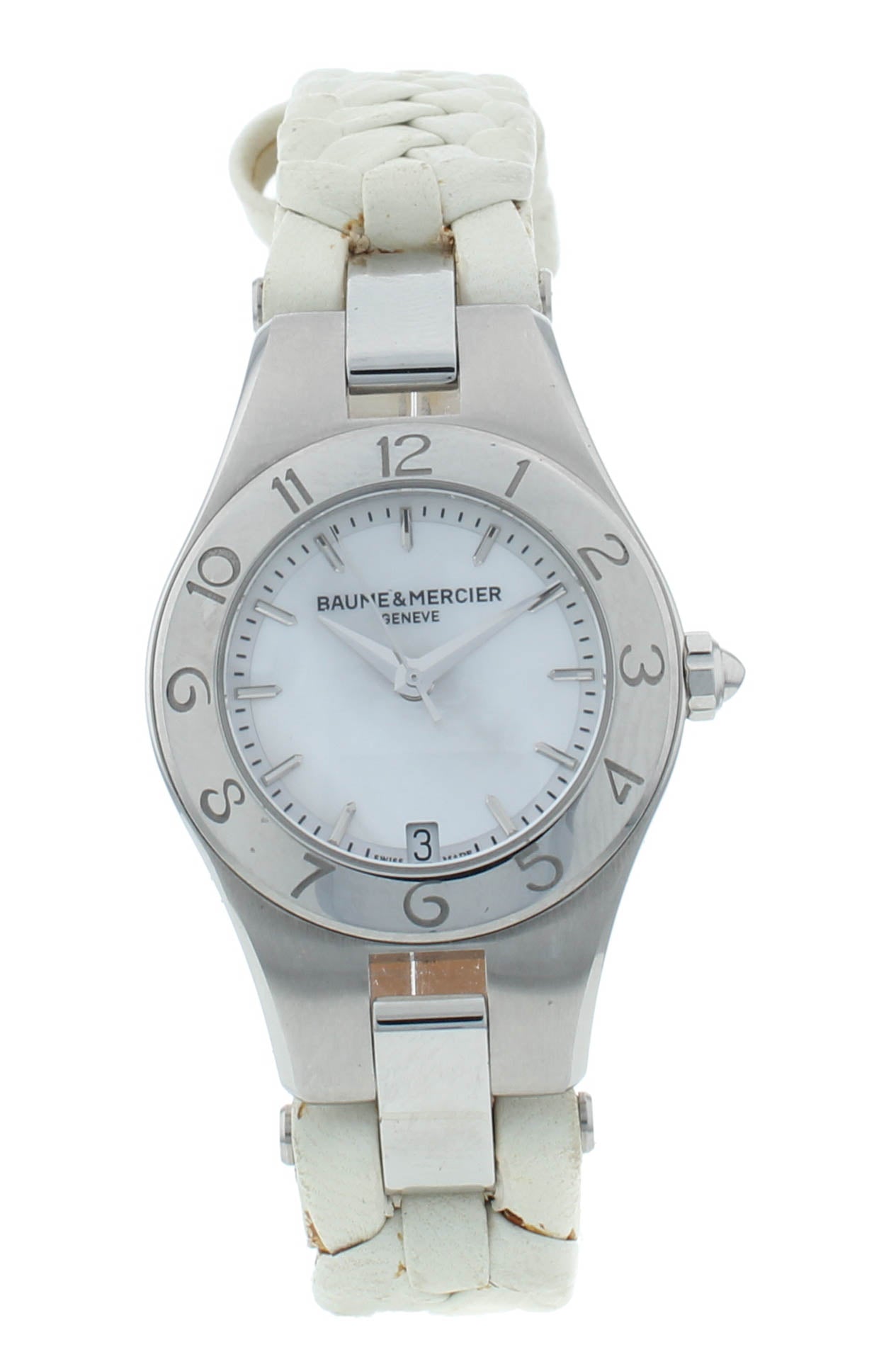 Baume & Mercier Linea White MOP Dial & Strap Quartz 27mm Ladies Watch M0A10117