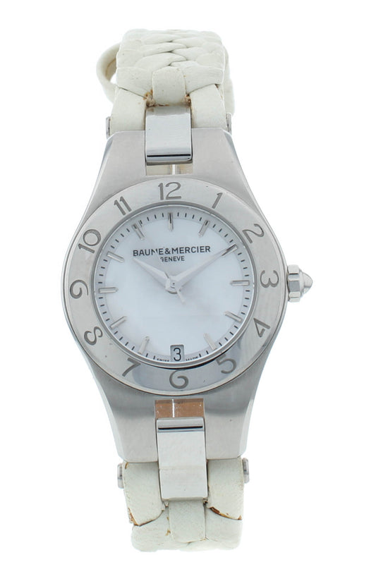 Baume & Mercier Linea White MOP Dial & Strap Quartz 27mm Ladies Watch M0A10117