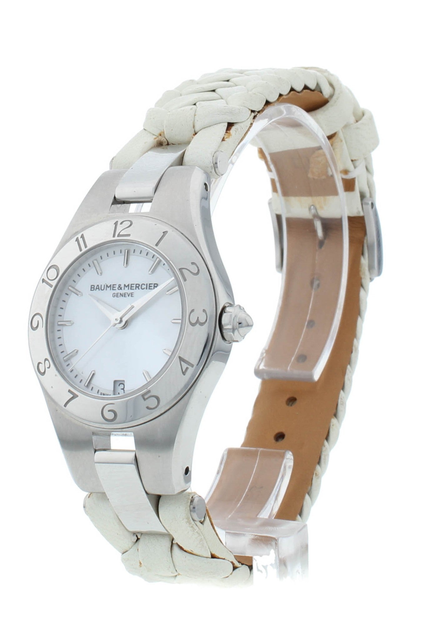 Baume & Mercier Linea White MOP Dial & Strap Quartz 27mm Ladies Watch M0A10117
