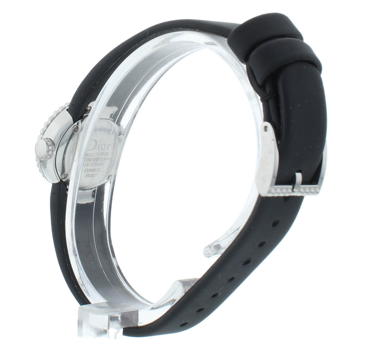 Dior La D De 19mm MOP Dial Black Satin Strap Quartz Ladies Watch CD040112A001