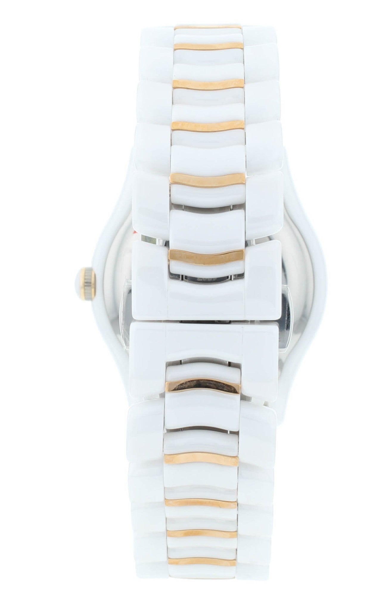 Ebel X-1 Silver Dial White Ceramic & 18k Gold 34mm Quartz Ladies Watch 1216113