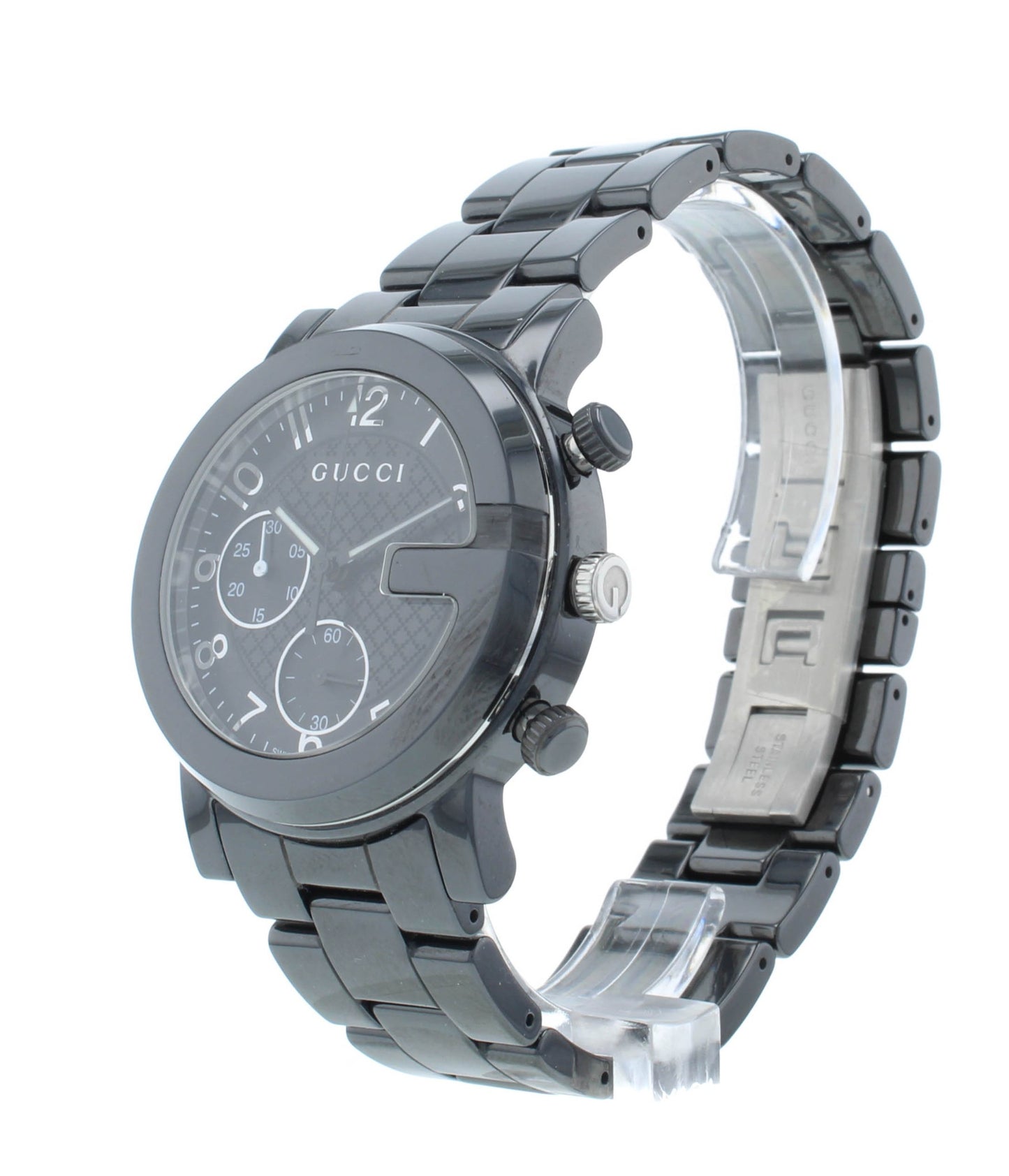 Gucci G-Chrono Ceramic Chronograph Black Dial Men's 38mm Quartz Watch YA101352