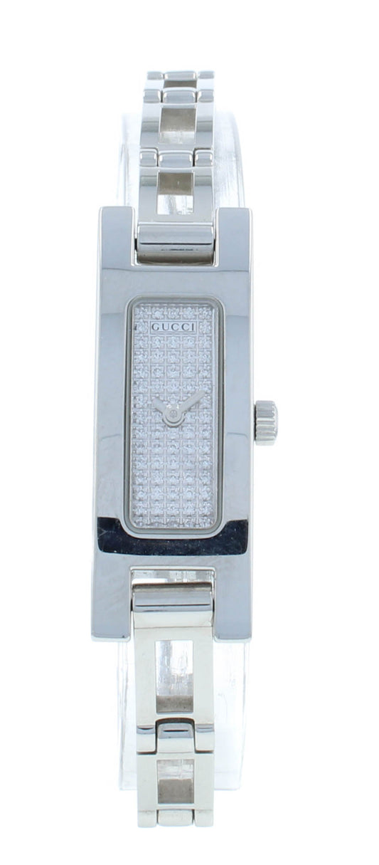 Gucci 3900 Diamond Dial Stainless Steel Quartz 12mm Quartz Ladies Watch YA039501