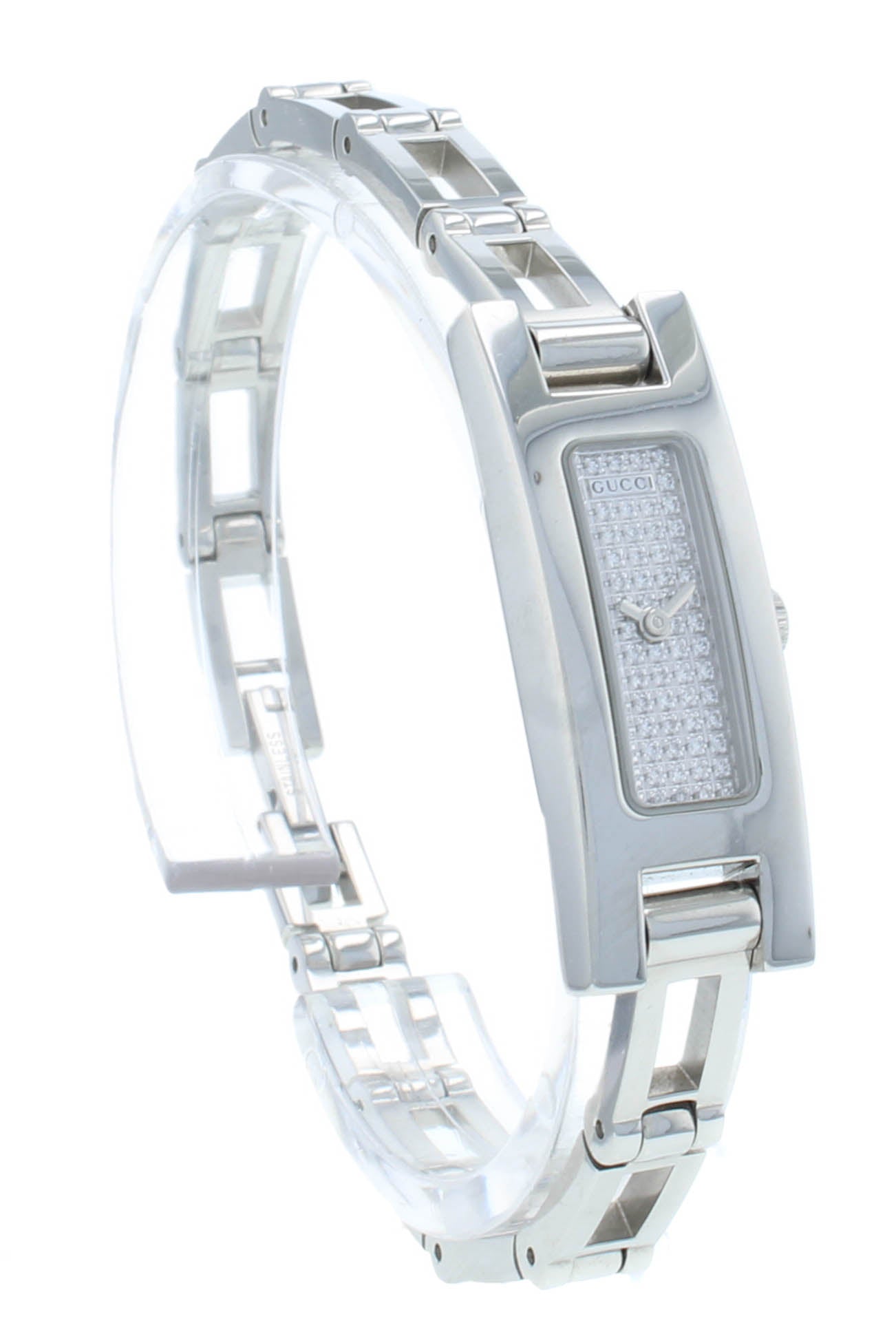 Gucci 3900 Diamond Dial Stainless Steel Quartz 12mm Quartz Ladies Watch YA039501