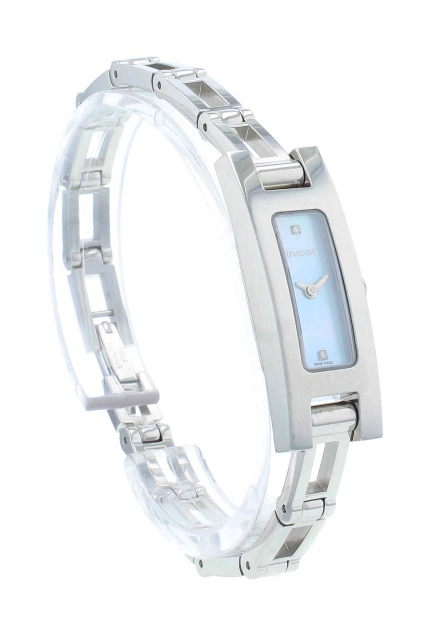 Gucci 3900L Series Stainless Steel Blue Dial 12mm Quartz Ladies Watch YA039540