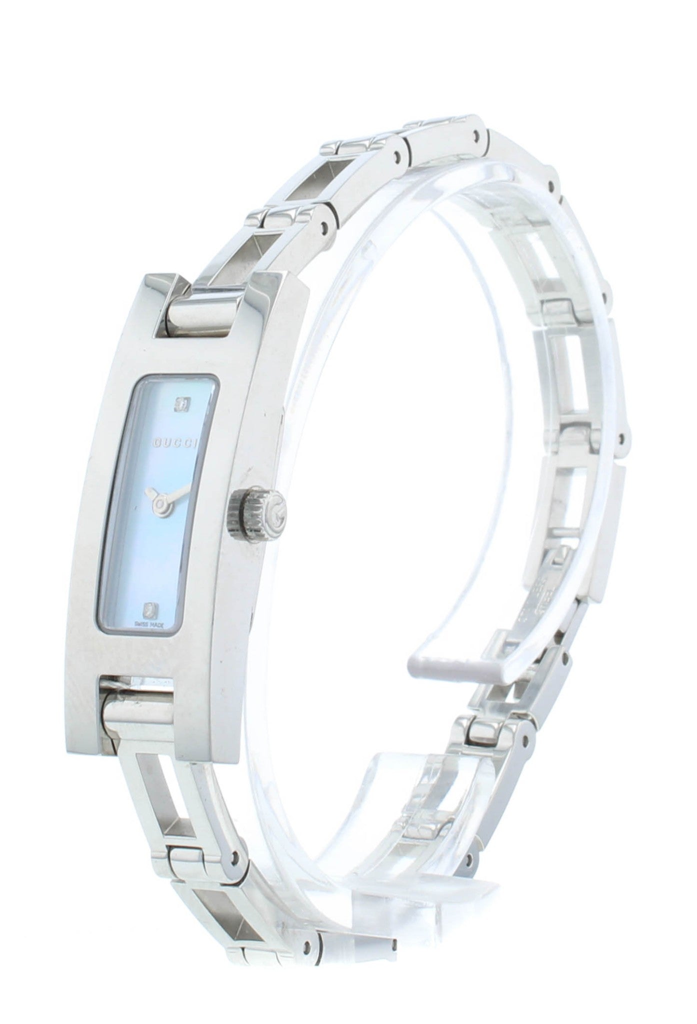 Gucci 3900L Series Stainless Steel Blue Dial 12mm Quartz Ladies Watch YA039540