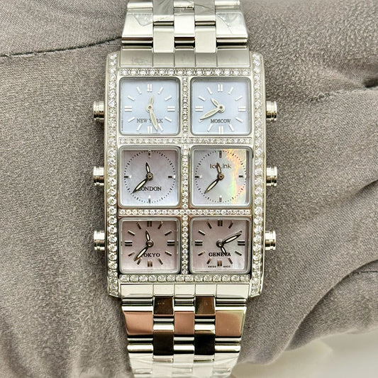 IceLink Senator Six Time Zone 33X54mm Quartz Unisex Steel Watch 10SML10SMA