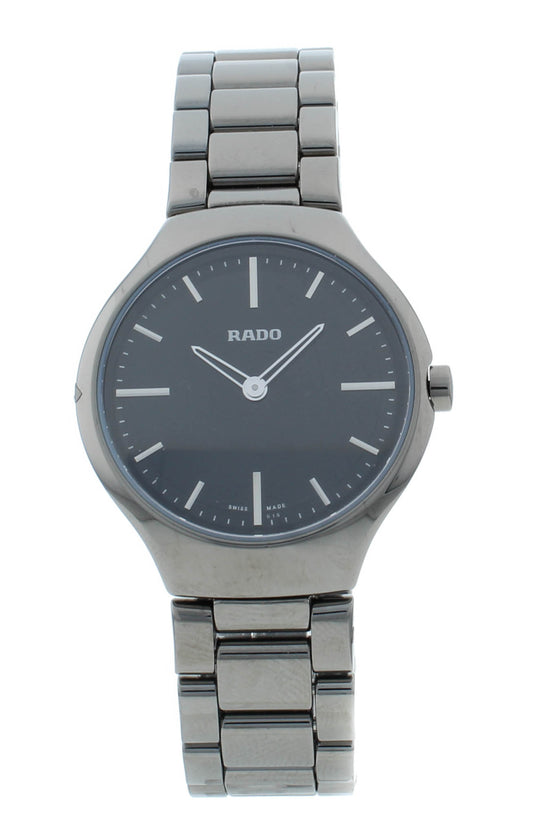 Rado True Thinline 30mm Quartz Black Dial Ceramic Ladies Watch R27956152