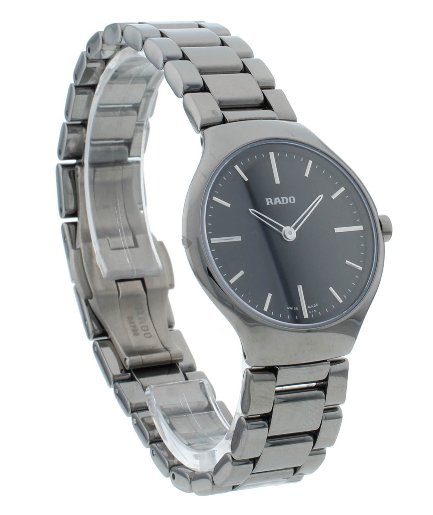 Rado True Thinline 30mm Quartz Black Dial Ceramic Ladies Watch R27956152