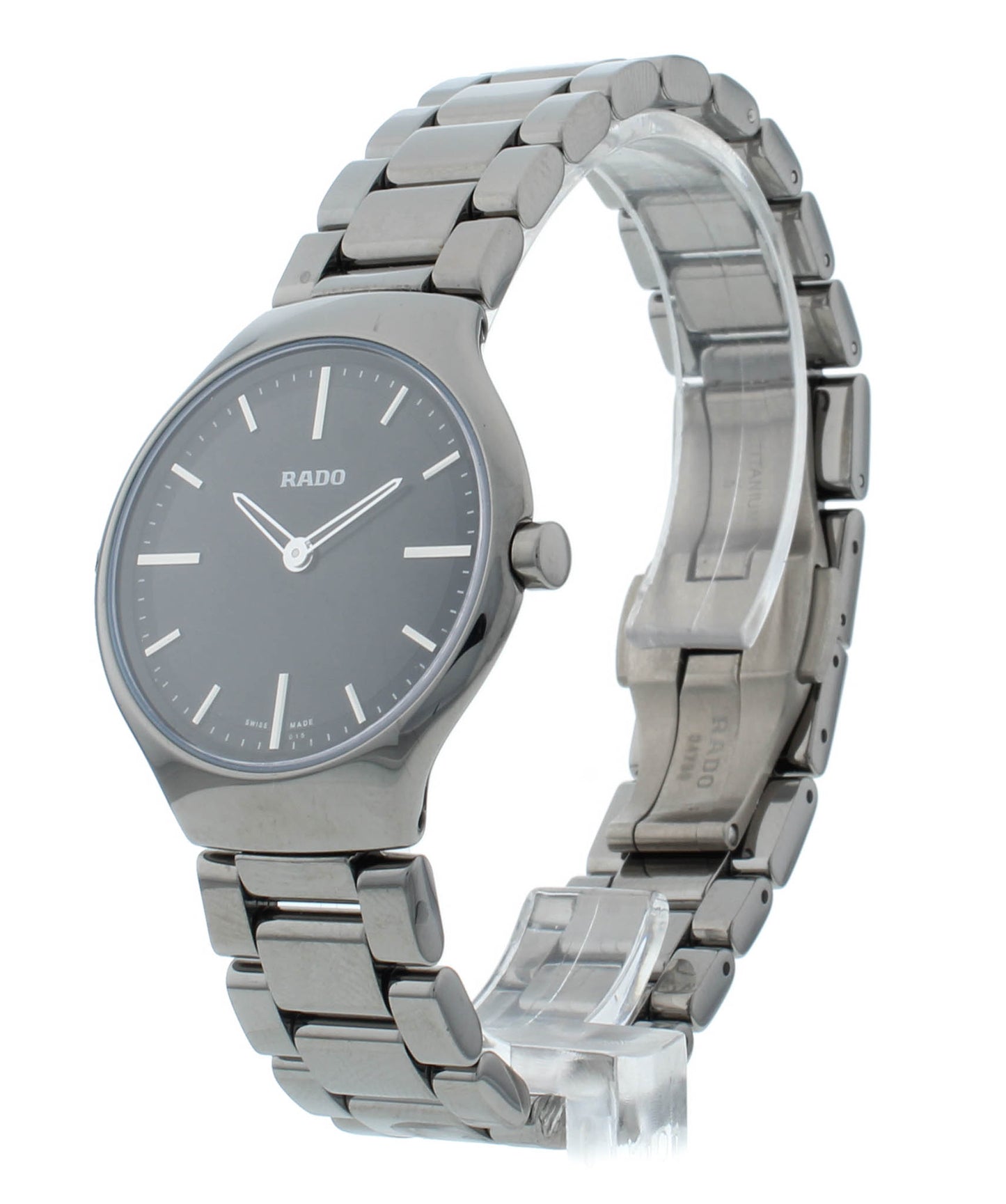 Rado True Thinline 30mm Quartz Black Dial Ceramic Ladies Watch R27956152