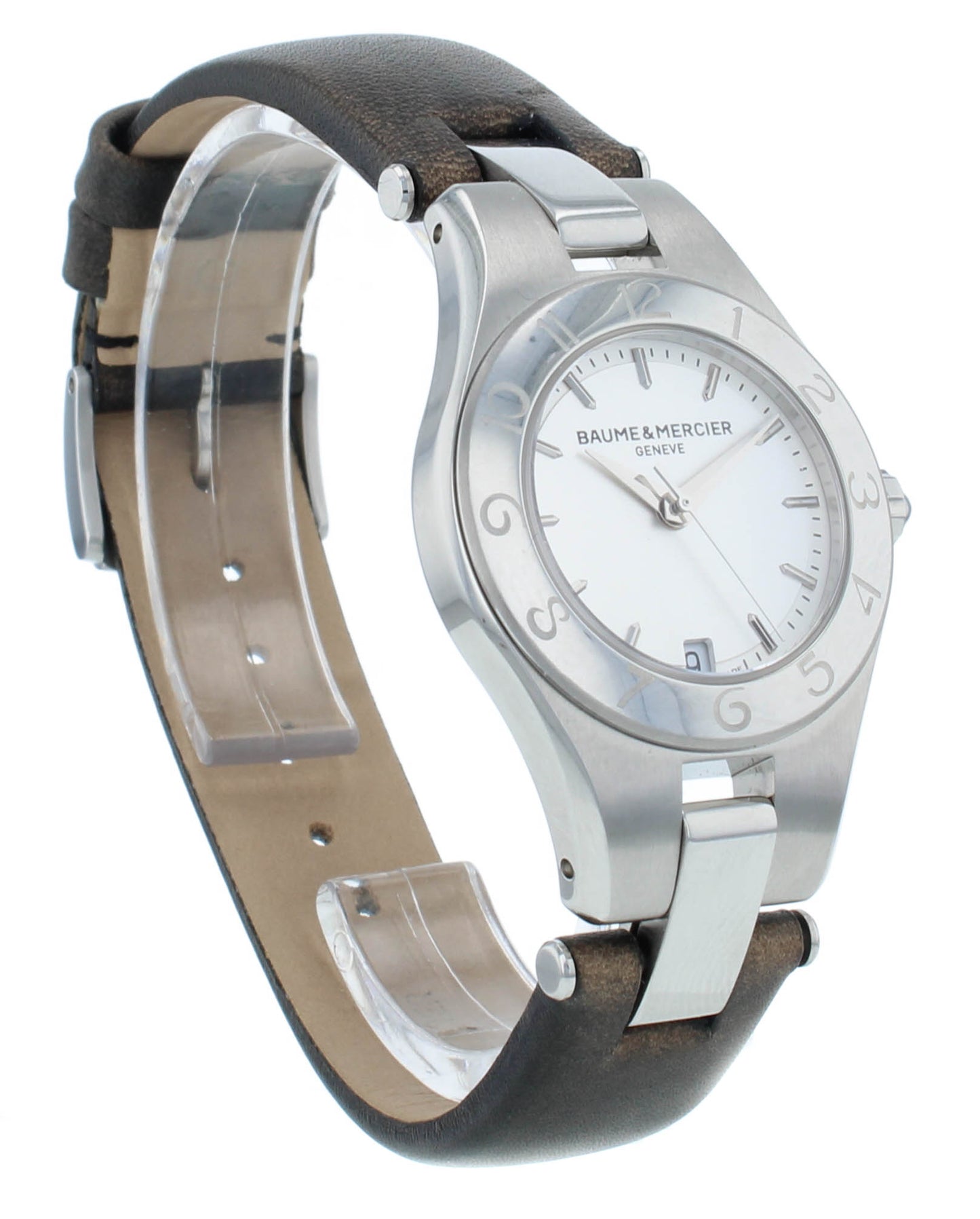 Pre-Owned Baume & Mercier Silver Dial Steel 27mm Quartz Ladies Watch MOA10009