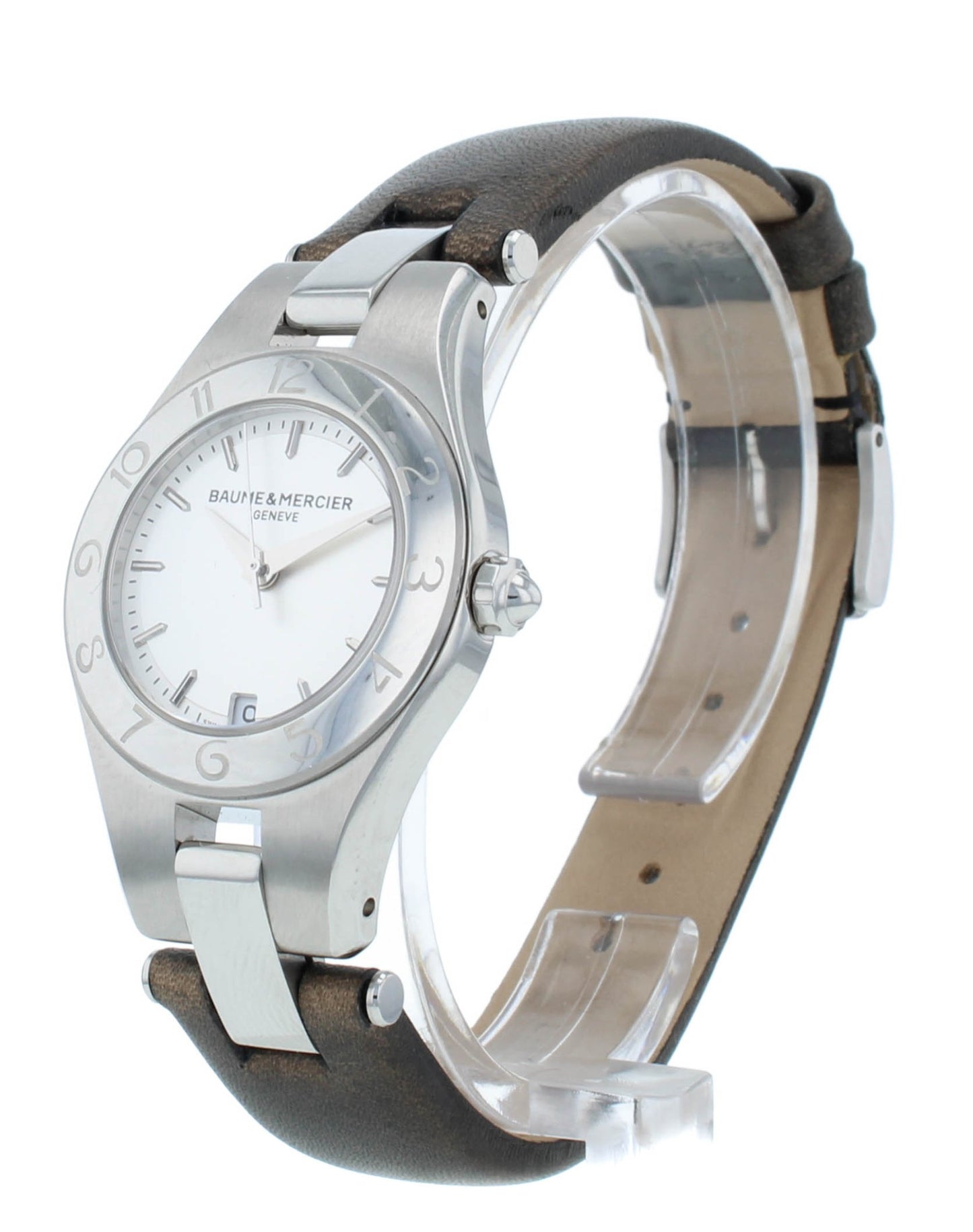 Pre-Owned Baume & Mercier Silver Dial Steel 27mm Quartz Ladies Watch MOA10009