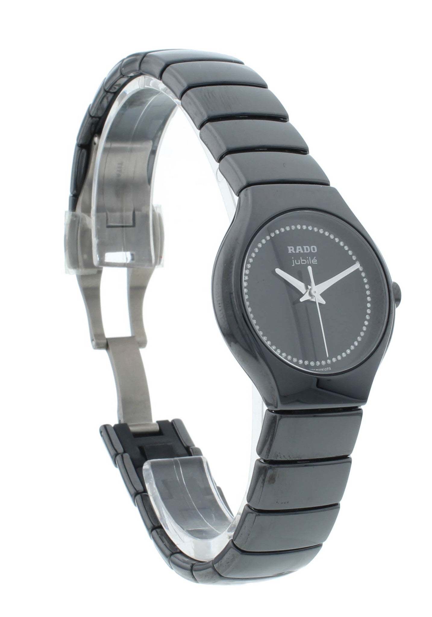 Rado True Jubile 27mm Ceramic Black Diamond Dial Quartz Ladies Watch R27655732