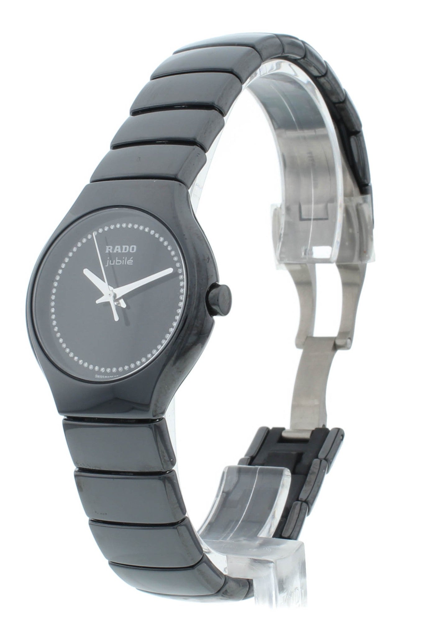 Rado True Jubile 27mm Ceramic Black Diamond Dial Quartz Ladies Watch R27655732