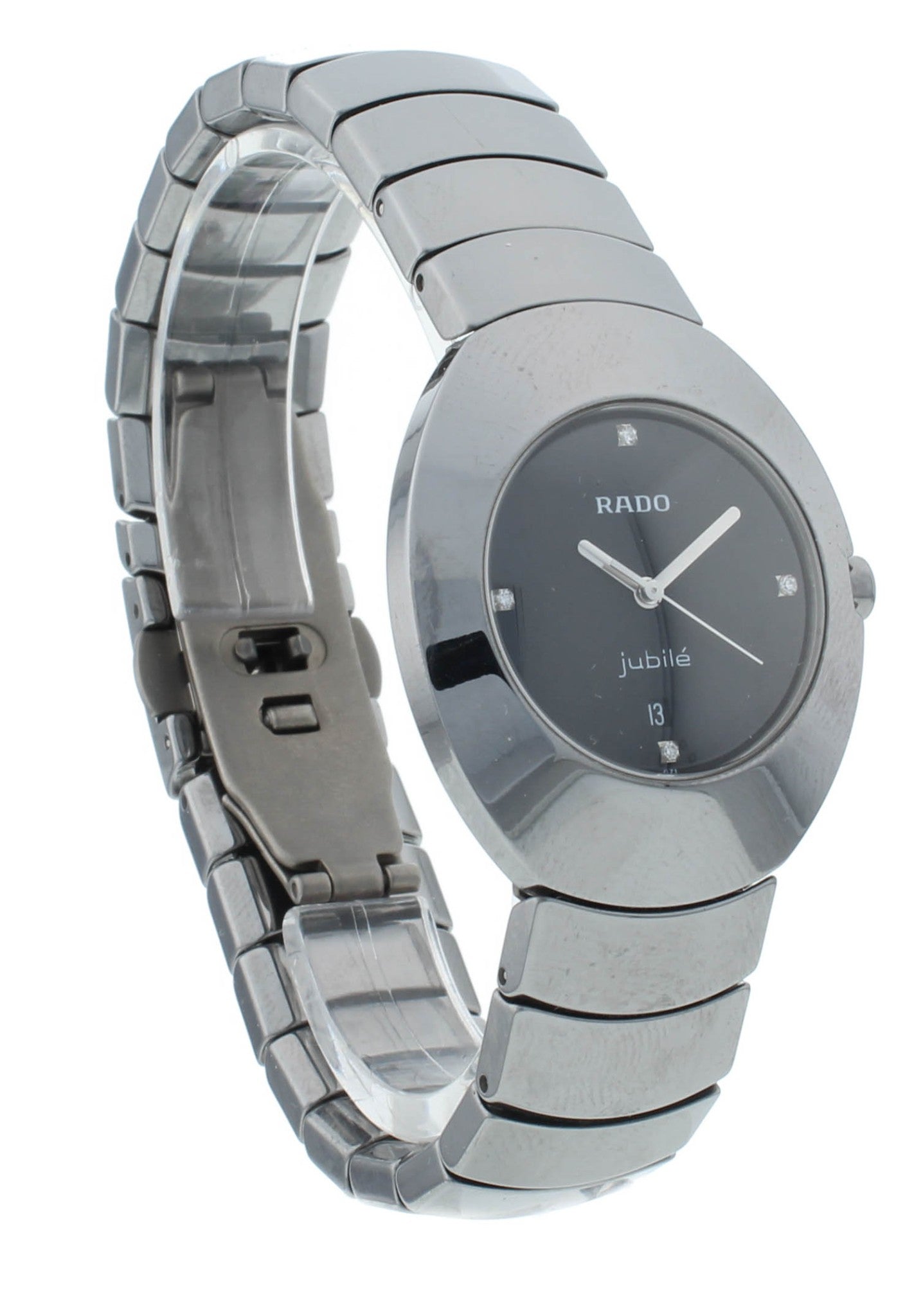 Rado Ovation 29mm Quartz Black Diamond Dial Cermaic Ladies Watch R26494712