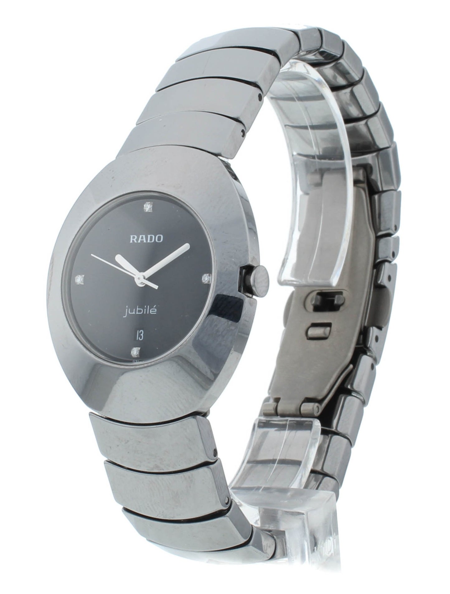 Rado Ovation 29mm Quartz Black Diamond Dial Cermaic Ladies Watch R26494712