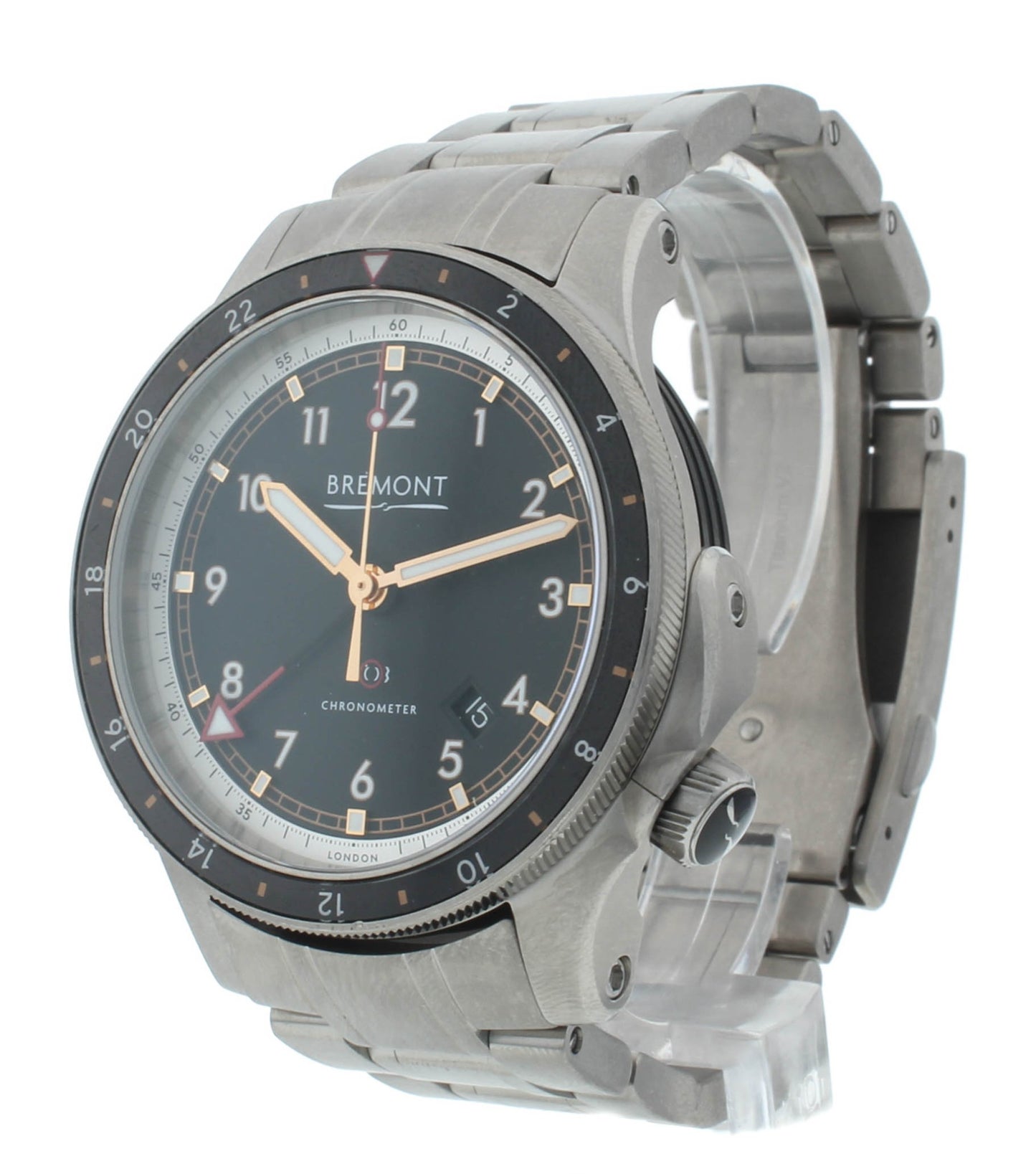 Pre-Owmed Bremont ionBird Black Dial 43mm Automatic Titanium Men's Watch 12020-B