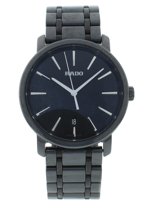 Rado DiaMaster Quartz 40mm Ceramic Black Dial Men's Watch R14066182