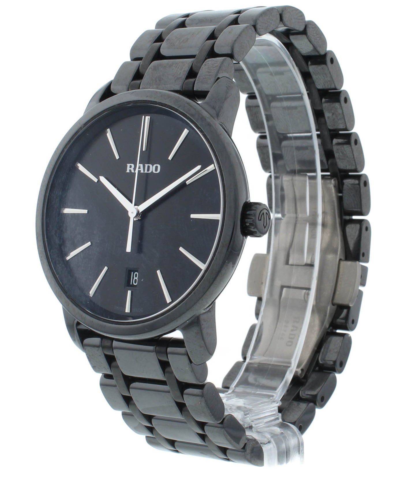 Rado DiaMaster Quartz 40mm Ceramic Black Dial Men's Watch R14066182