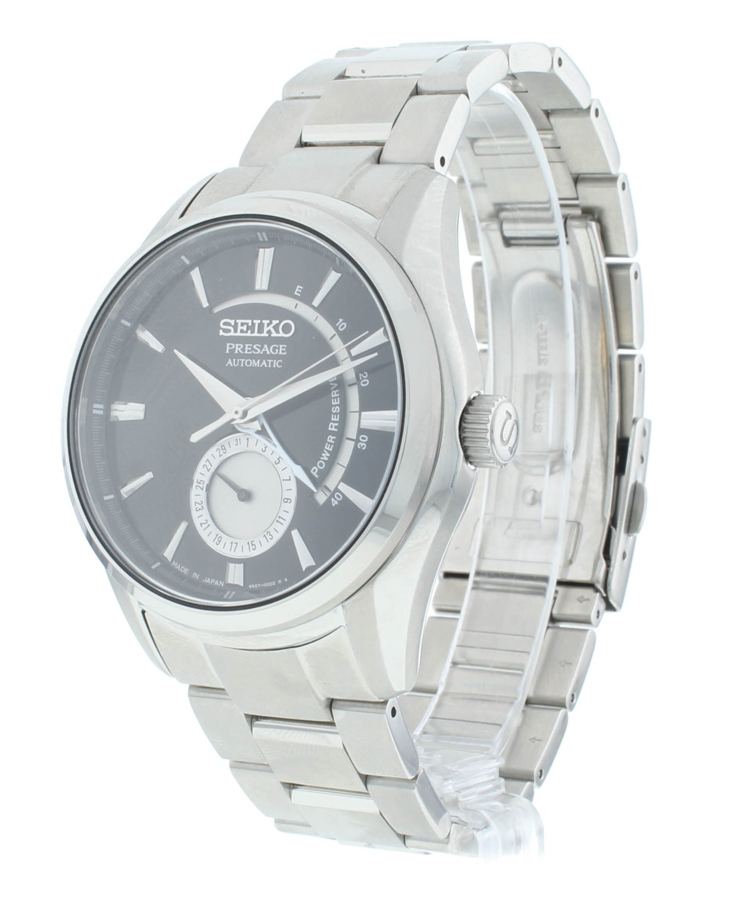 Seiko Presage 42mm Automatic Stainless Steel Black Dial Men's Watch SSA351J1