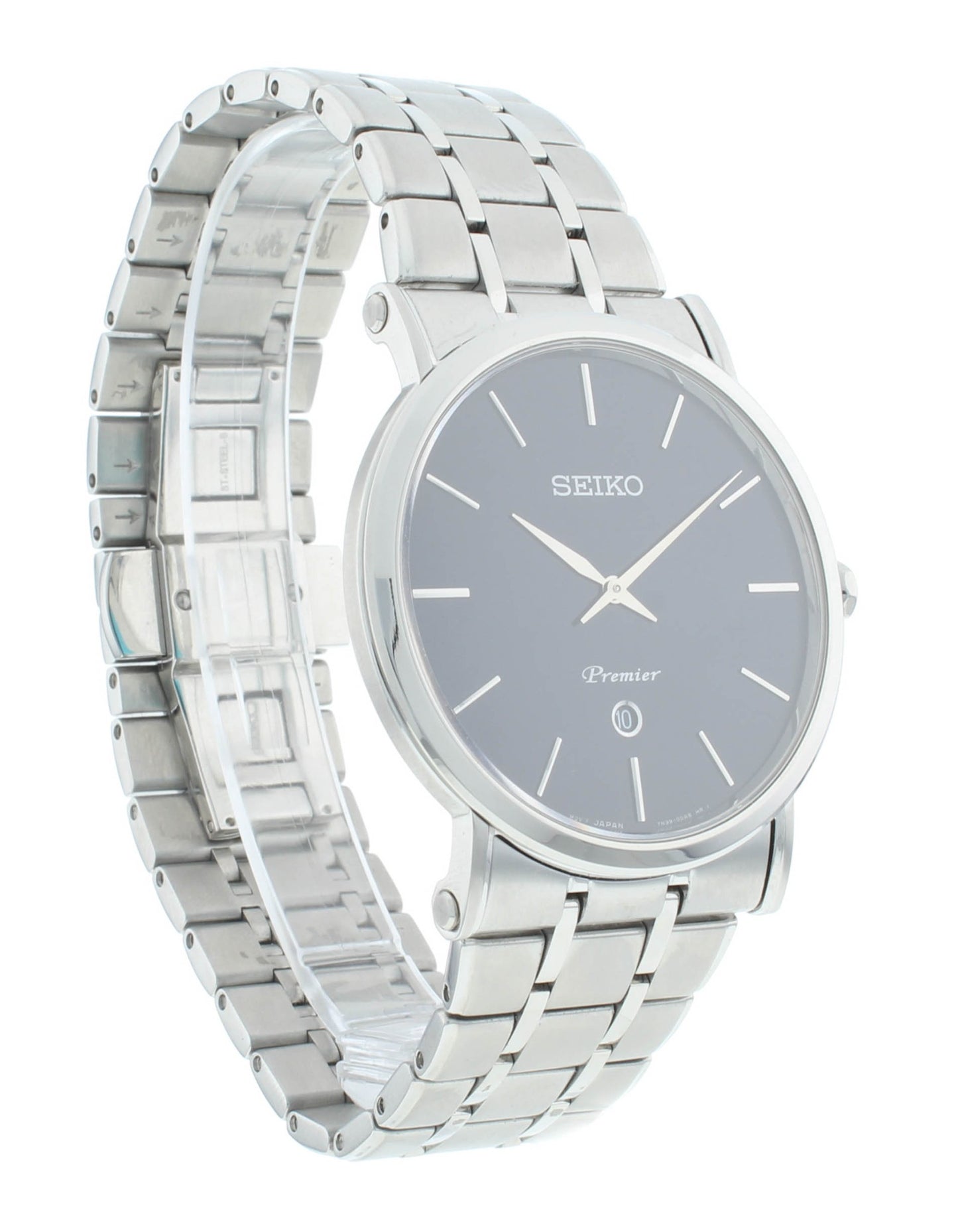Seiko Premier 40.7mm Quartz Blue Dial Stainless Steel Men's Watch SKP399P1