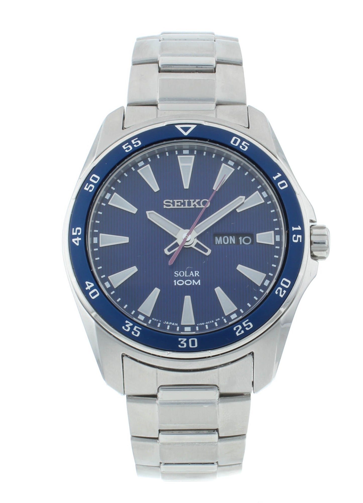 Seiko Essentials Solar Powered 43mm Blue Dial Men's Watch SNE391P1