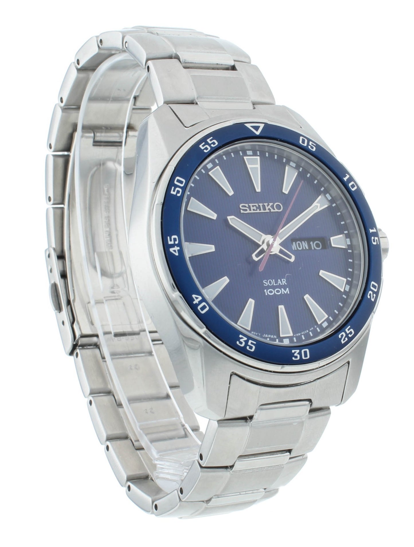 Seiko Essentials Solar Powered 43mm Blue Dial Men's Watch SNE391P1