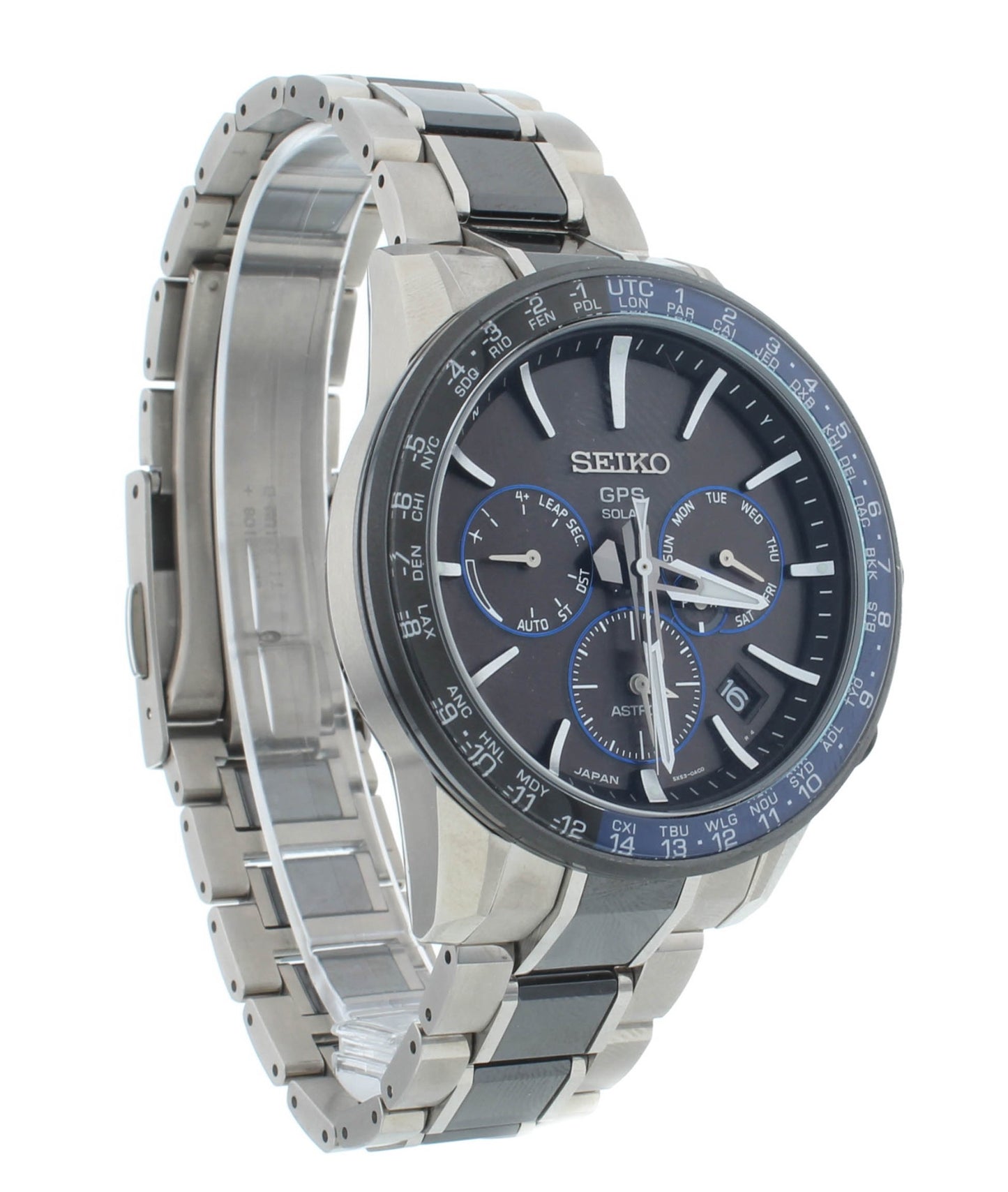 Seiko Astron 43.5mm GPS Solar Powered Titanium Men's Watch SSH009J1