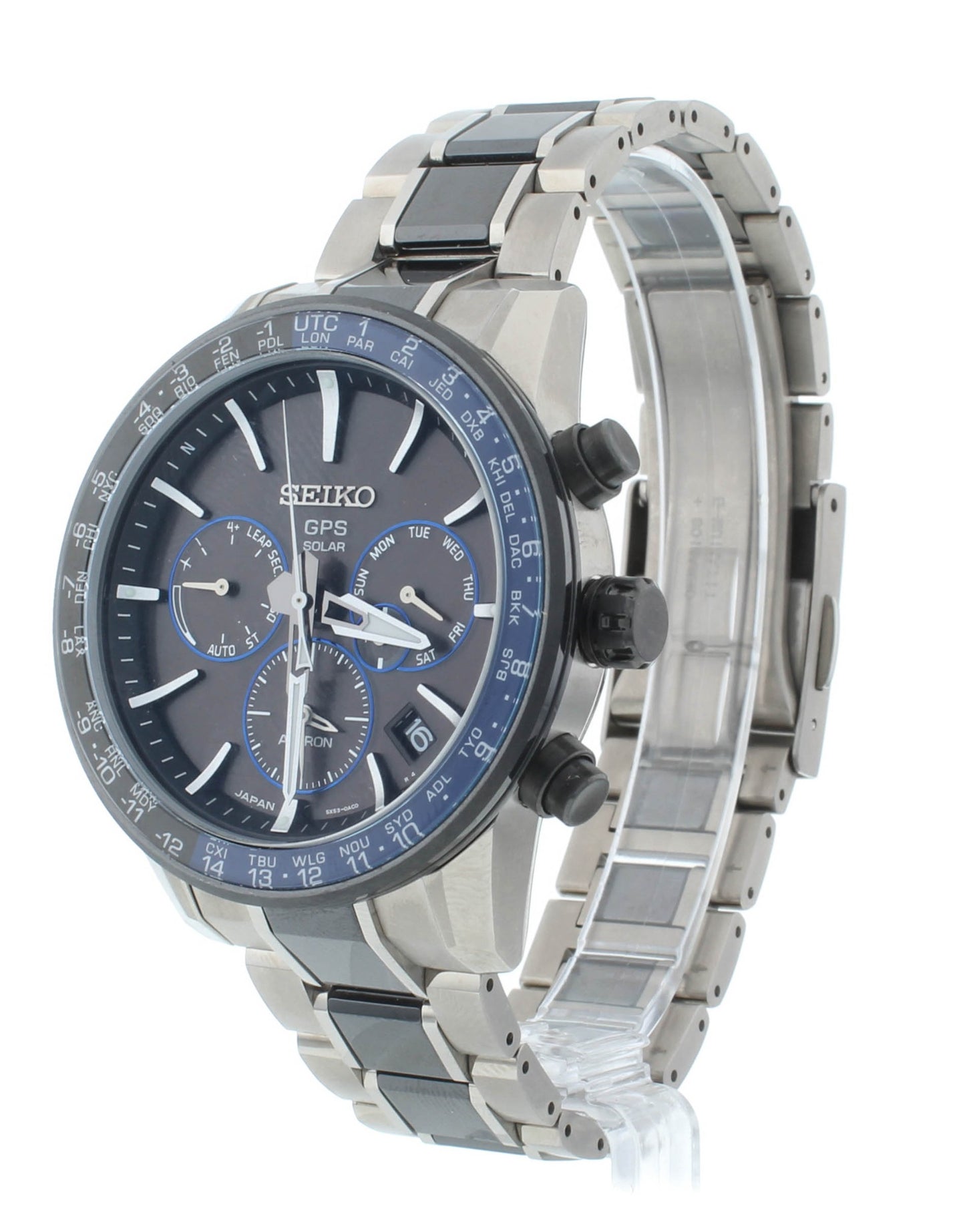 Seiko Astron 43.5mm GPS Solar Powered Titanium Men's Watch SSH009J1