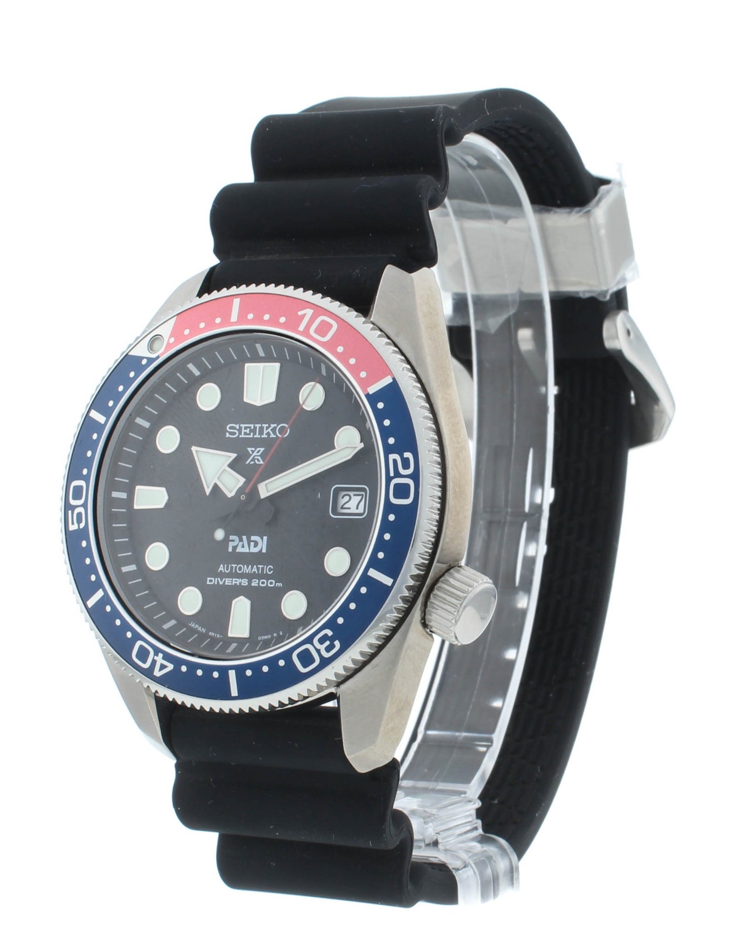 Seiko Prospex 44mm Automatic Pepsi Bezel Black Dial Men's Watch SPB087J1
