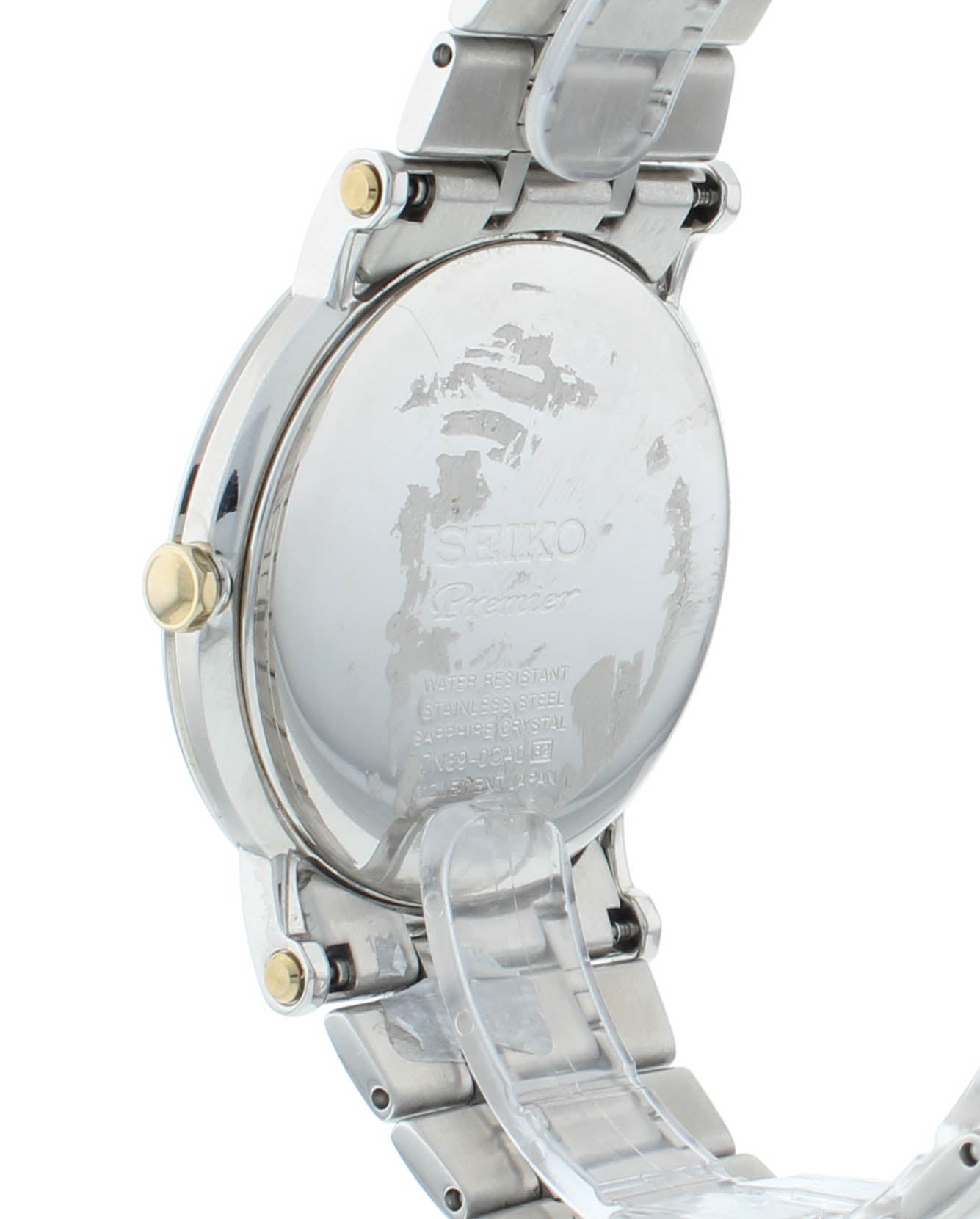 Seiko Premier 40.7mm Two-Tone Quartz Steel White Dial Men's Watch SKP400P1