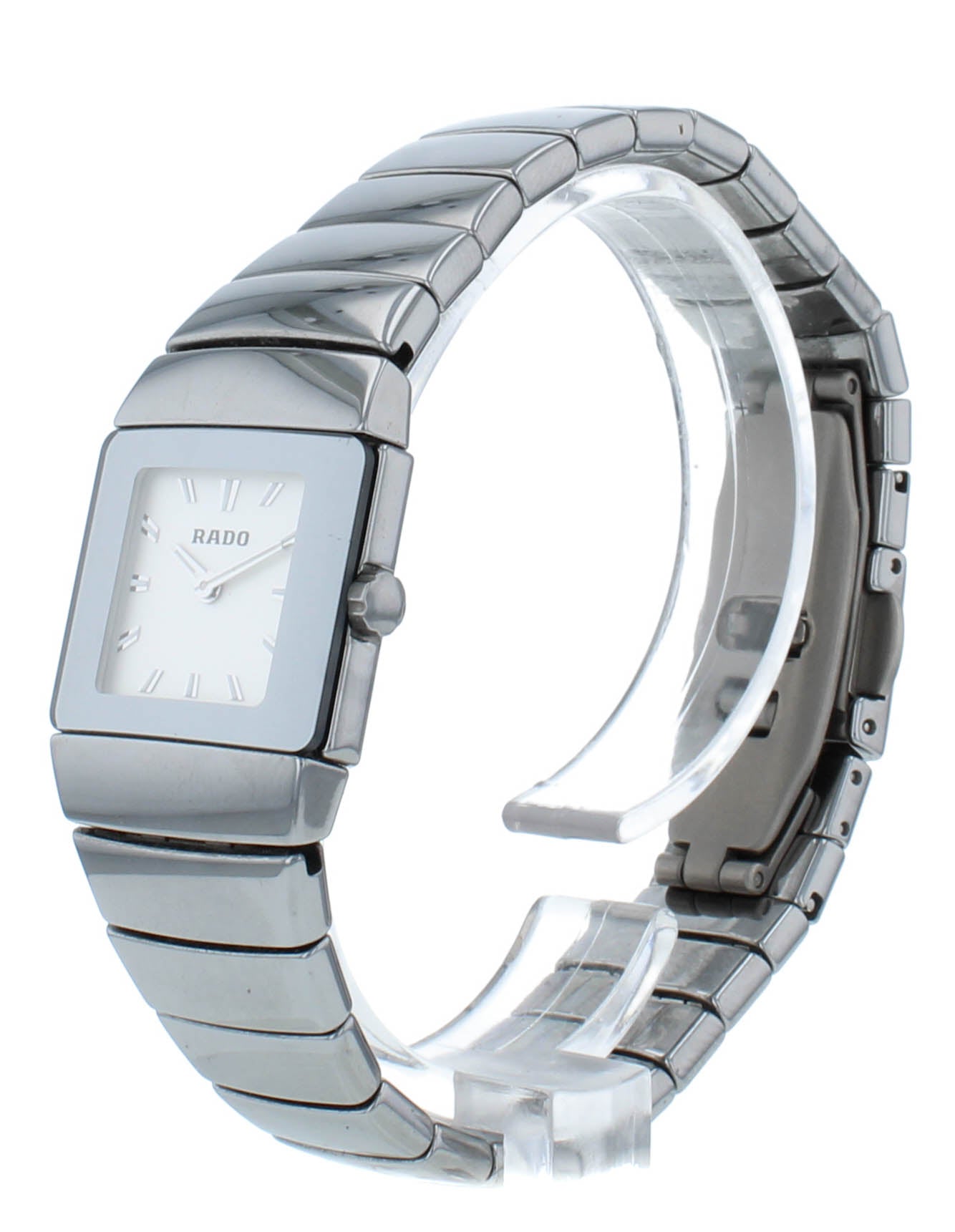 Rado Sintra Platinum-Tone White Dial 21mm Quartz Ceramic Ladies Watch R13334142